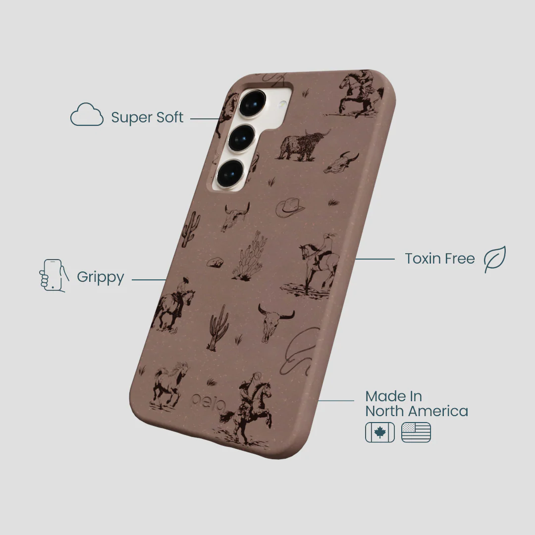 Chocolate Brown Wild Frontier Samsung Galaxy S24 Case - Image 4