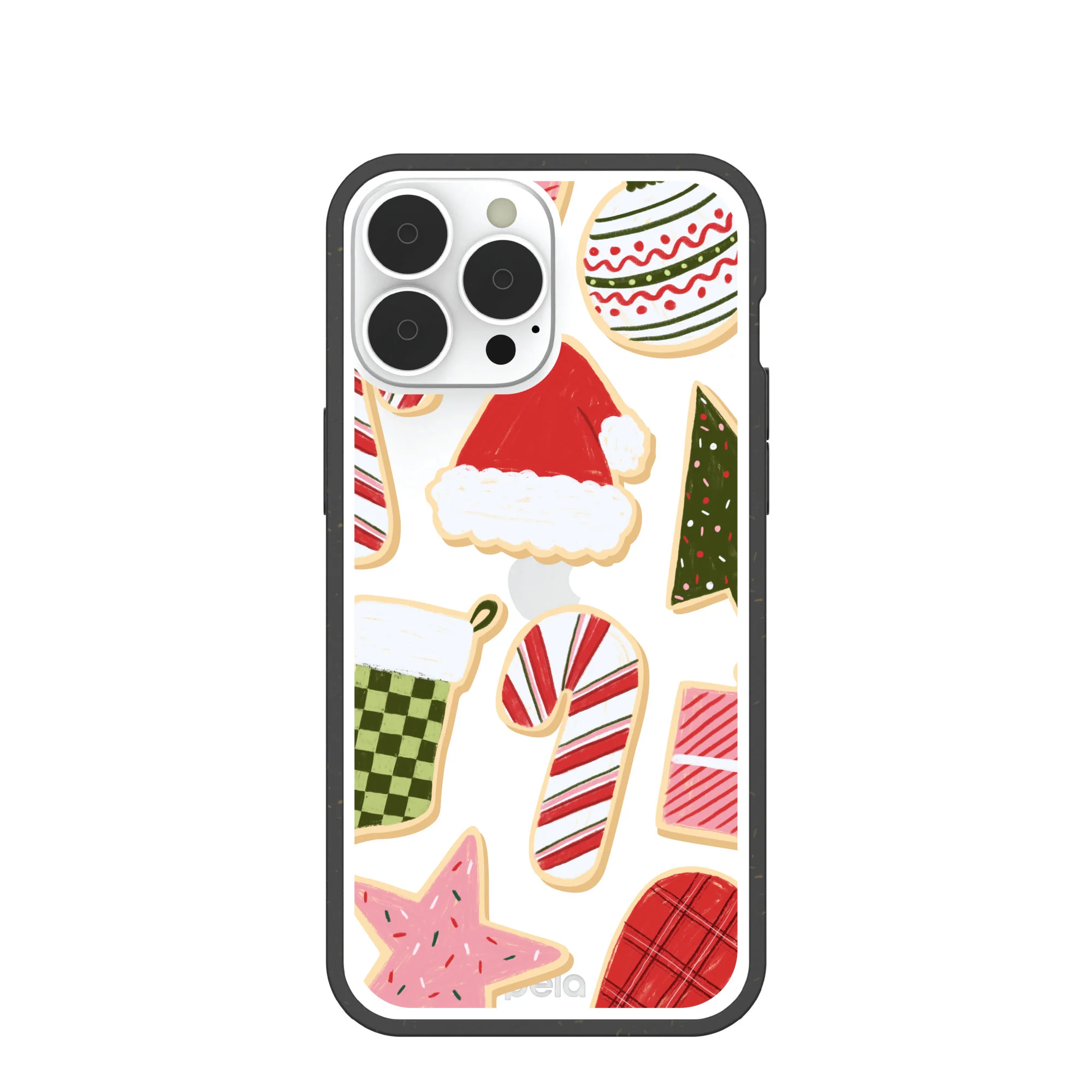Clear Festive Cookies iPhone 13 Pro Max Case With Black Ridge
