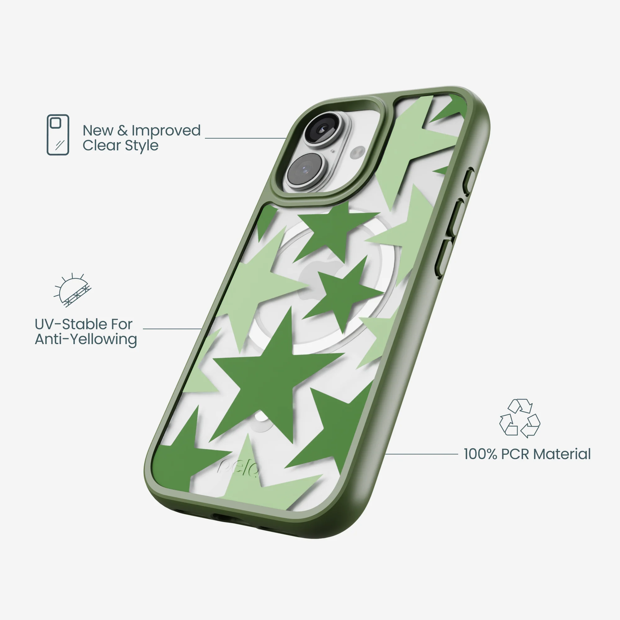 Clear Green Glow iPhone 17 Case With Forest Floor Ridge (MagSafe included) - Image 4