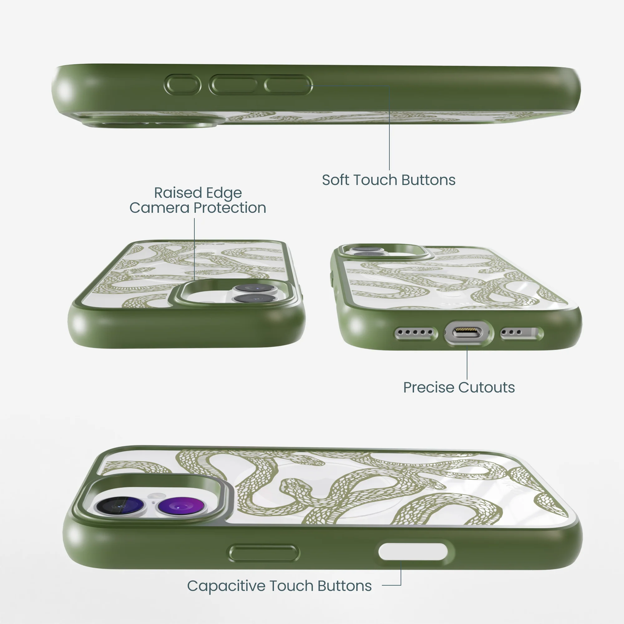 Clear Serpent Sketch iPhone 17 Case With Forest Floor Ridge (MagSafe included) - Image 3