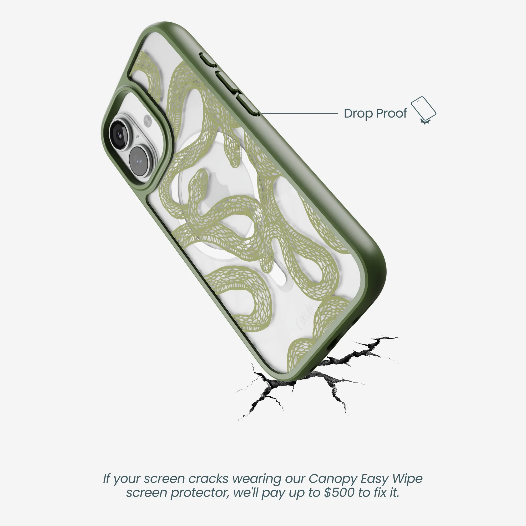 Clear Serpent Sketch iPhone 17 Case With Forest Floor Ridge (MagSafe included) - Image 5