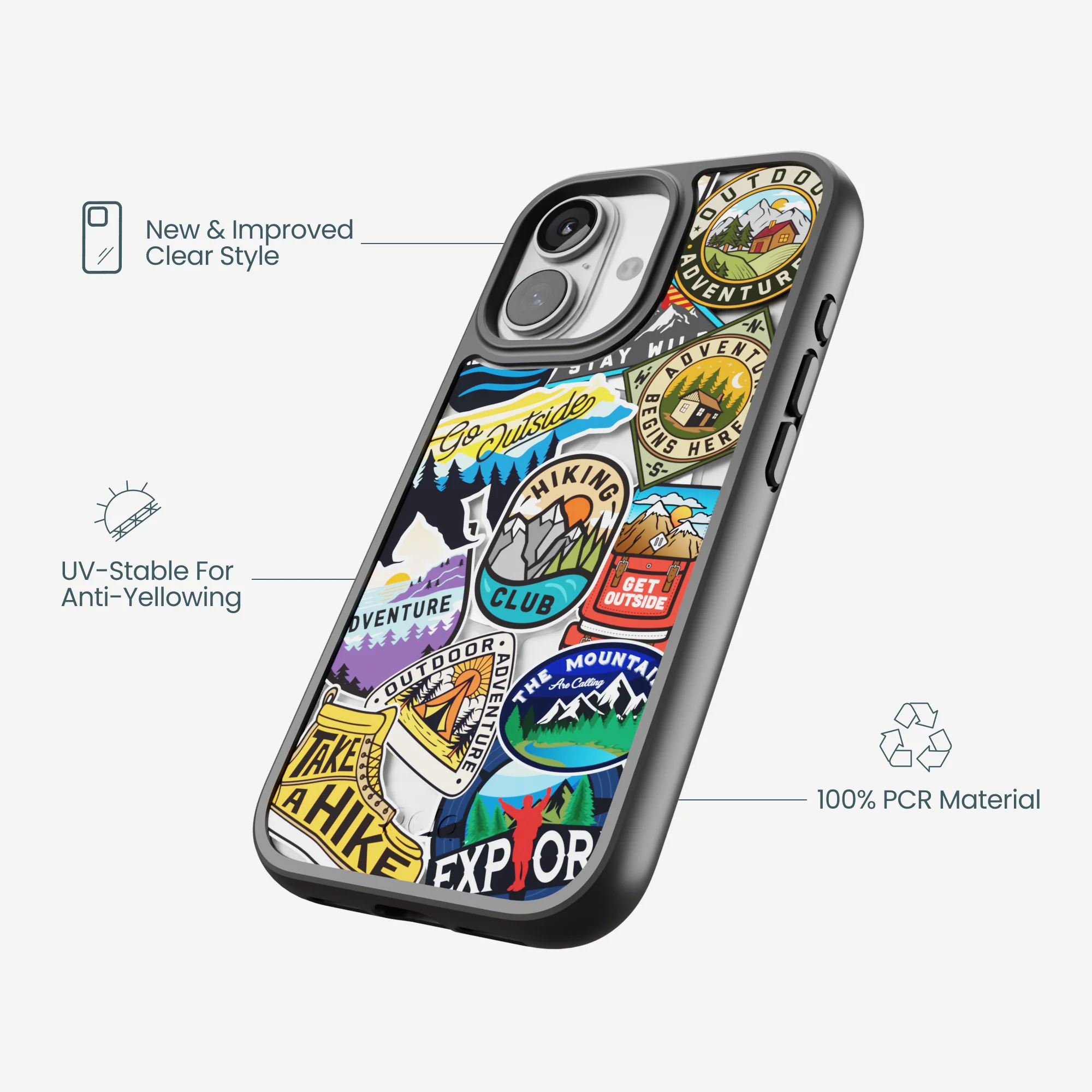 Clear Trail Stickers iPhone 17 Case With Noir Ridge (MagSafe included) - Image 4