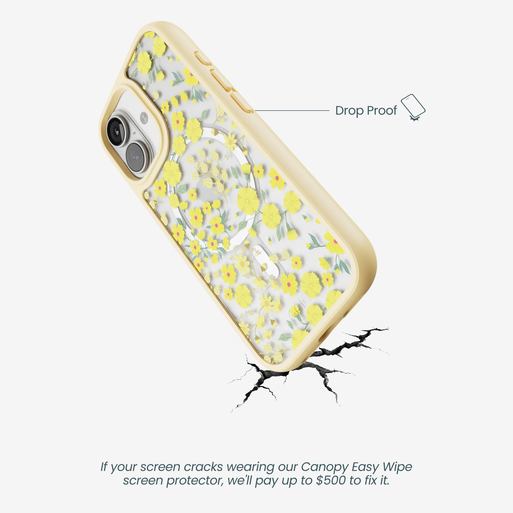 Clear Golden Bloom iPhone 17 Case With Sunbeam Ridge (MagSafe included) - Image 5