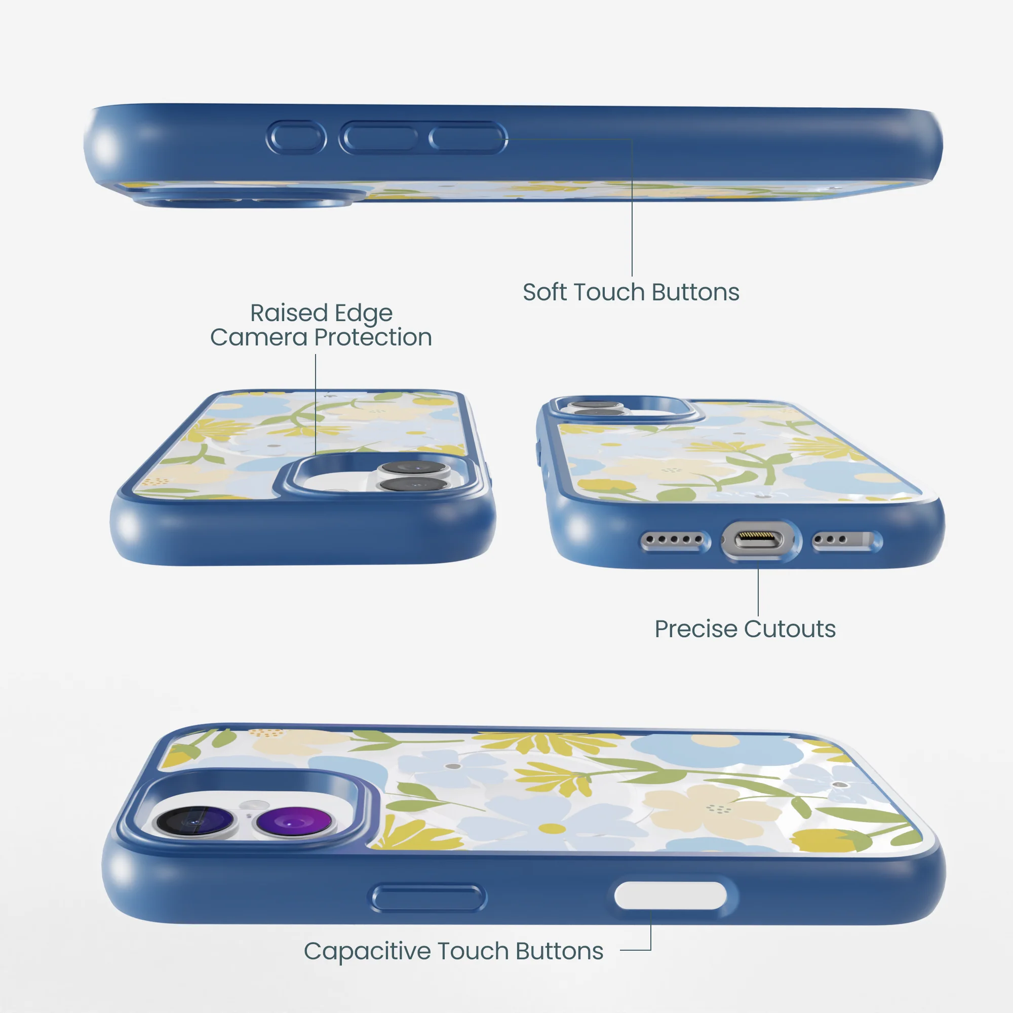 Clear Blossom Trail iPhone 17 Case With True Blue Ridge (MagSafe included) - Image 3
