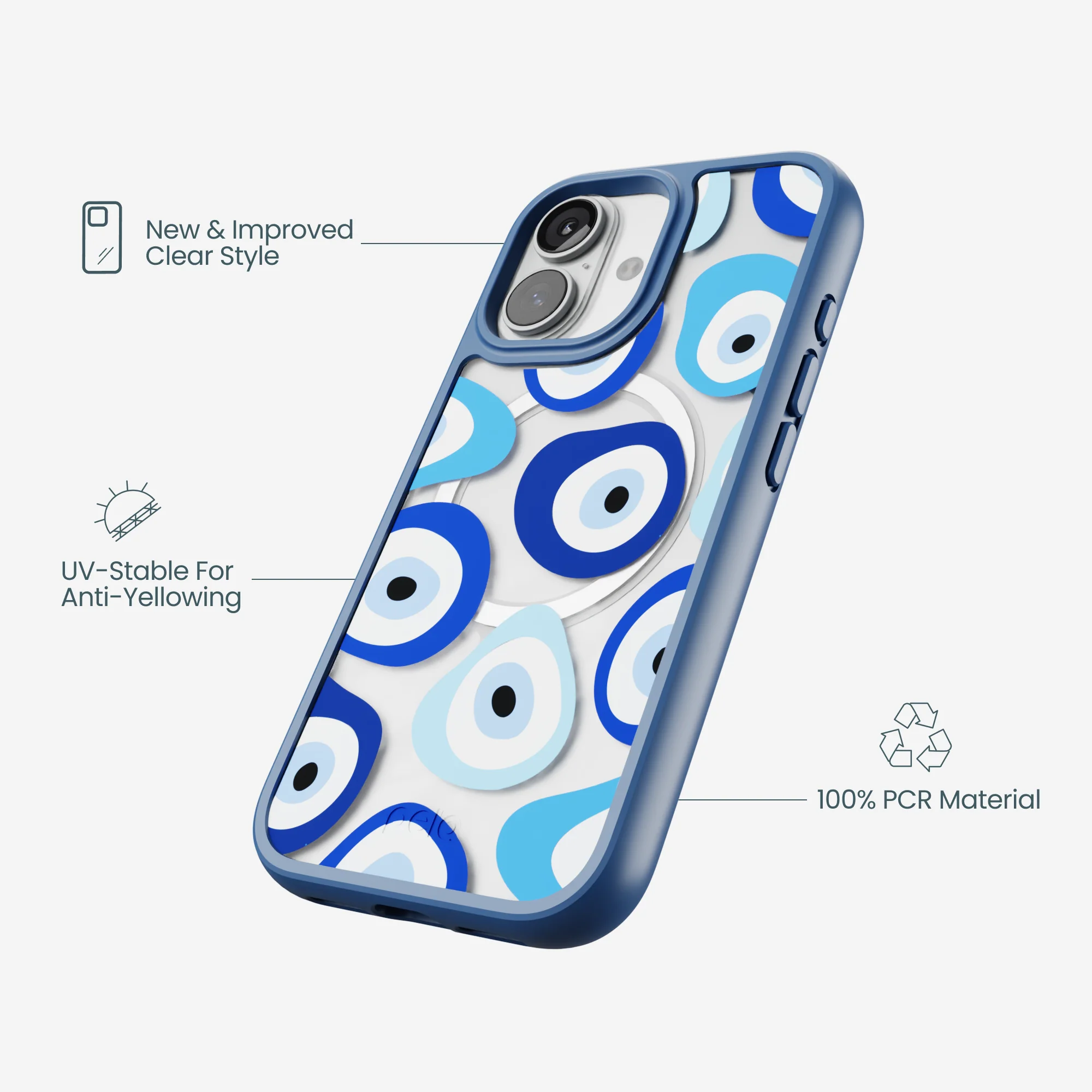 Clear Evil Eye iPhone 17 Case With True Blue Ridge (MagSafe included) - Image 4