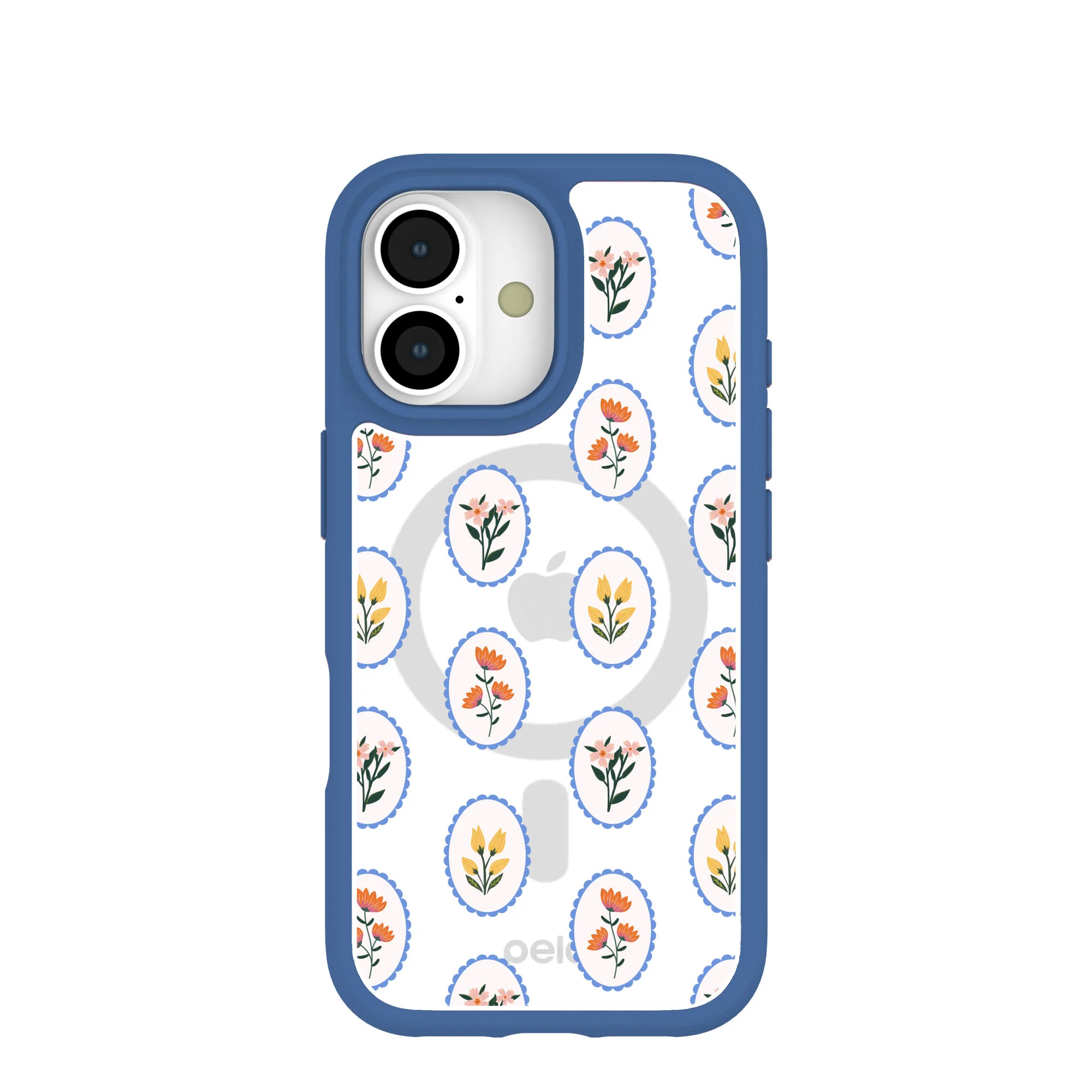 Clear Rosette Frame iPhone 17 Case With True Blue Ridge (MagSafe included)