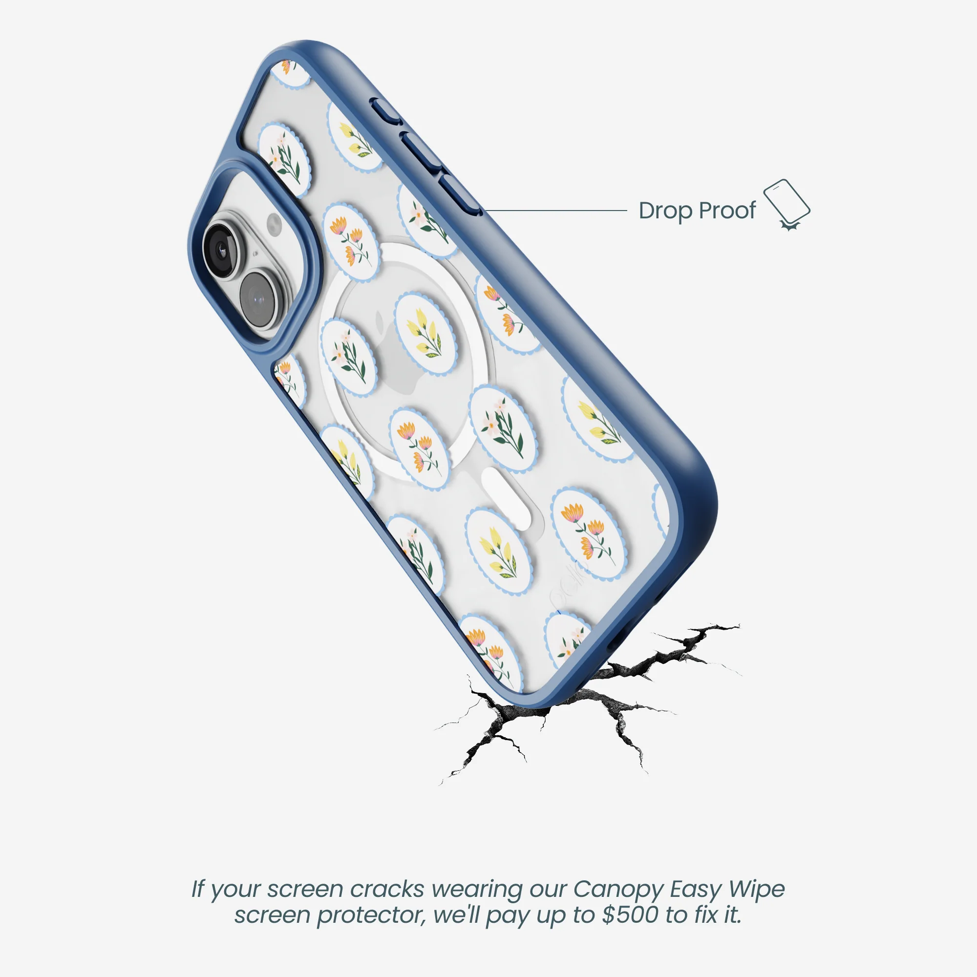 Clear Rosette Frame iPhone 17 Case With True Blue Ridge (MagSafe included) - Image 5