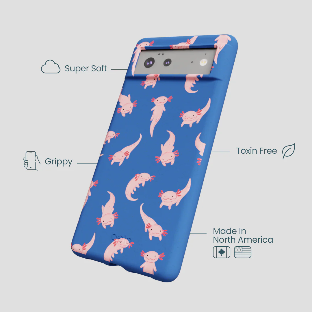 Electric Blue Axolotls Google Pixel 6a Case - Image 4