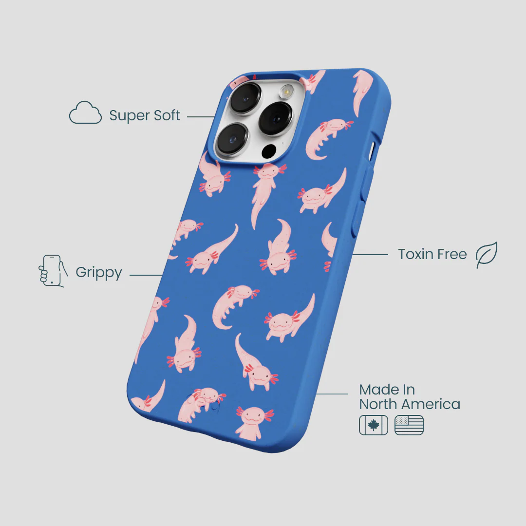 Electric Blue Axolotls iPhone 13 Pro Case - Image 4