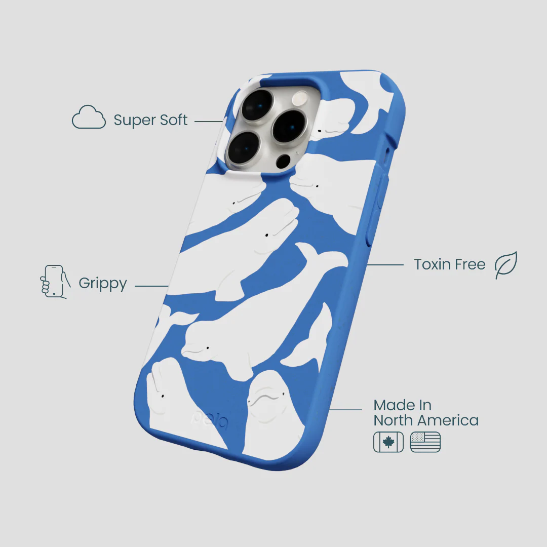 Electric Blue Belugas iPhone 14 Pro Case - Image 4