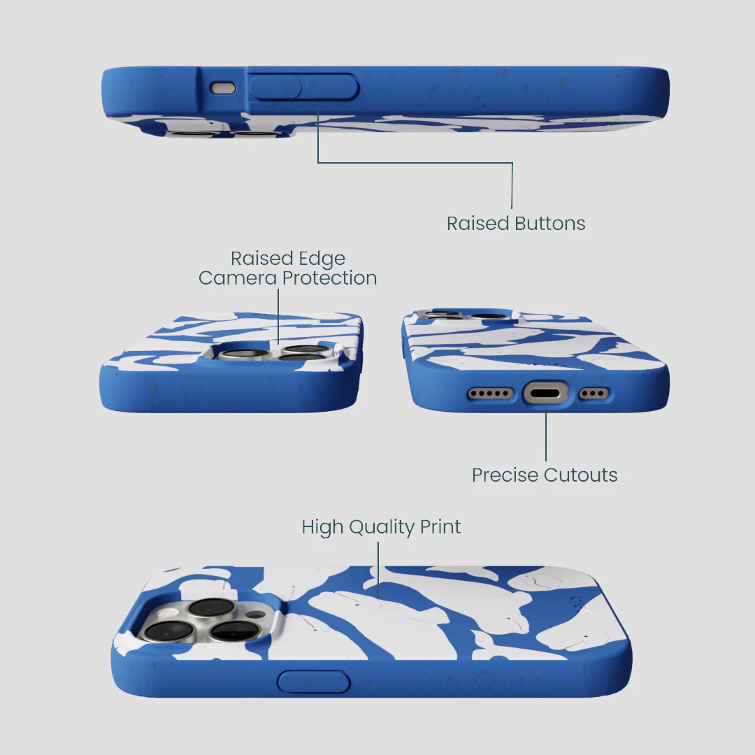 Electric Blue Belugas iPhone 15 Pro Case - Image 3