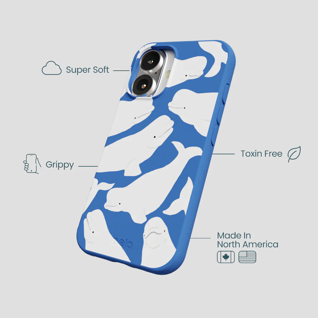 Electric Blue Belugas iPhone 16 Case - Image 4