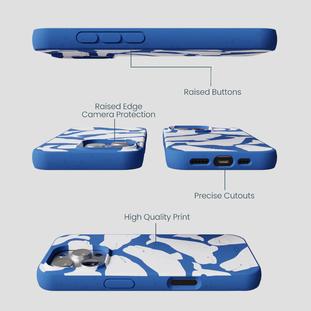 Electric Blue Belugas iPhone 16 Pro Case - Image 3
