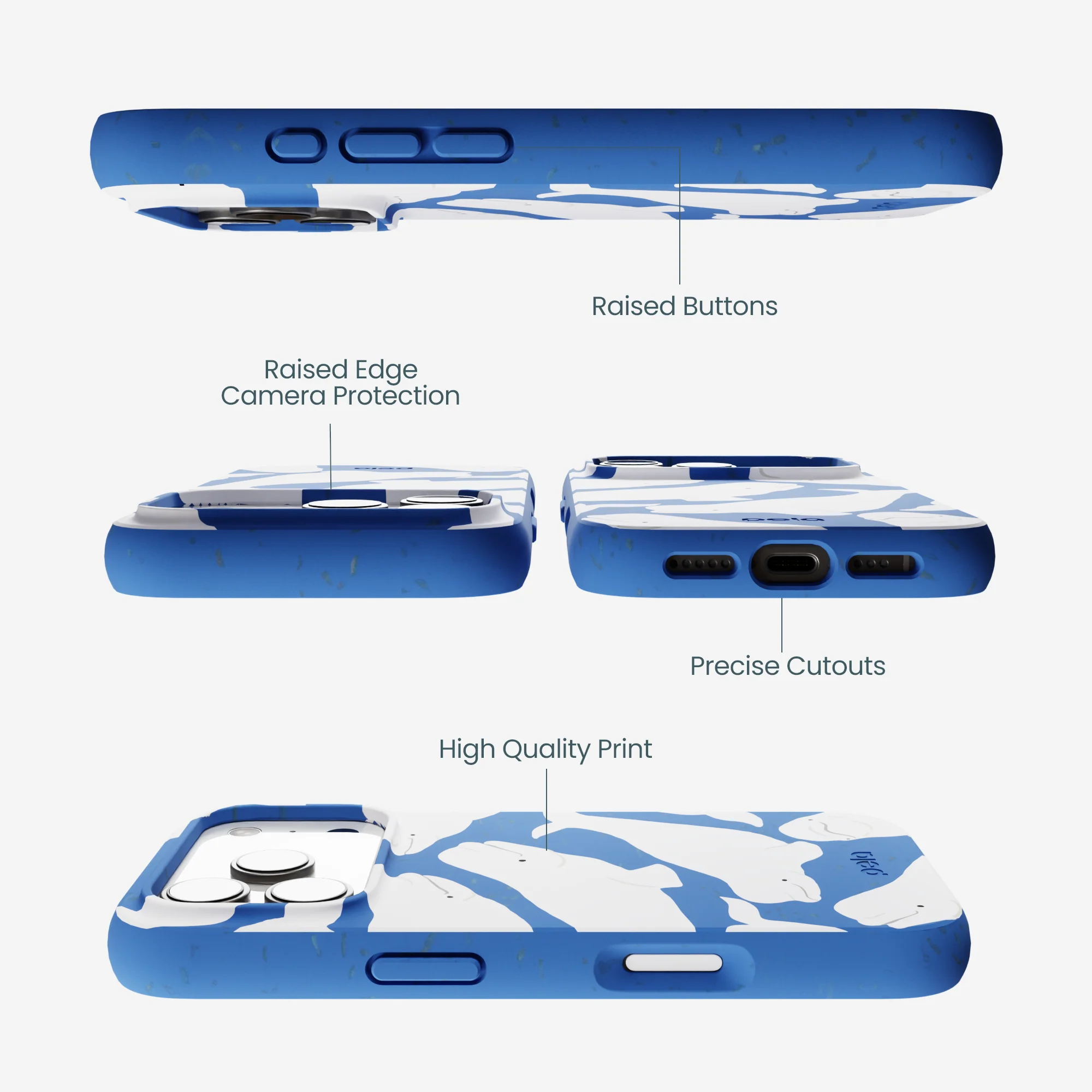 Electric Blue Belugas iPhone 17 Pro Case - Image 3