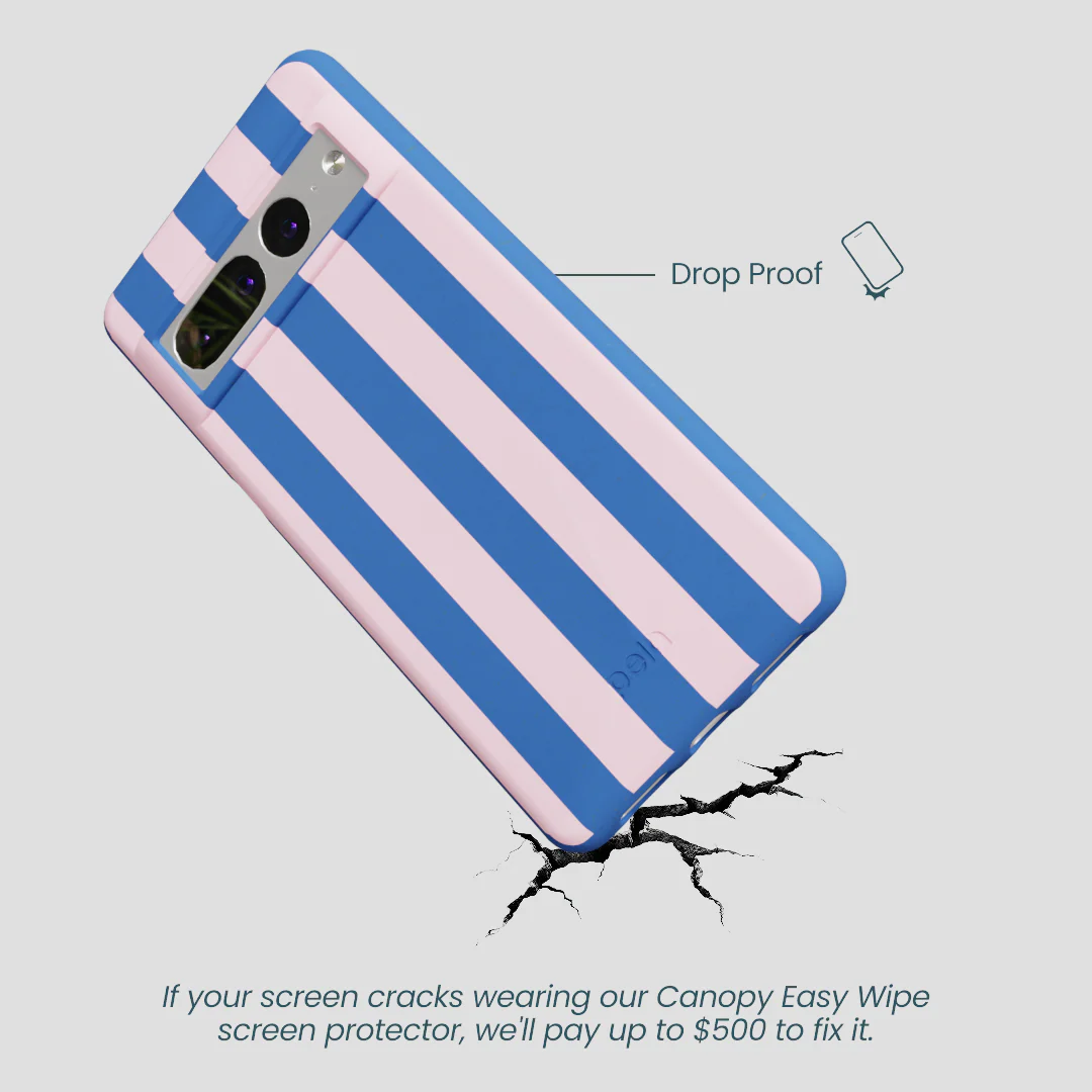 Electric Blue Big Pop Pink Stripes Google Pixel 7 Pro Case - Image 5