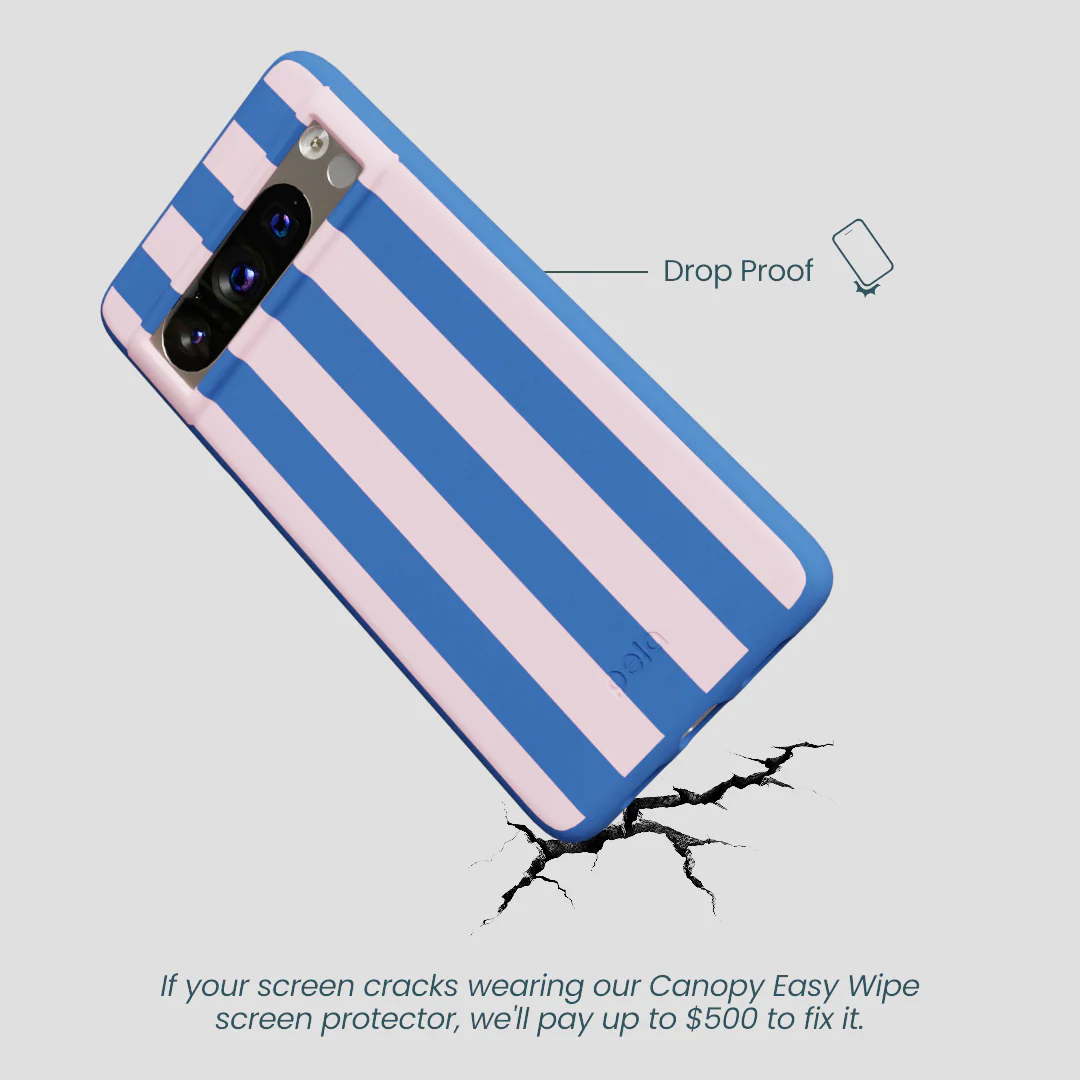 Electric Blue Big Pop Pink Stripes Google Pixel 8 Pro Case - Image 5