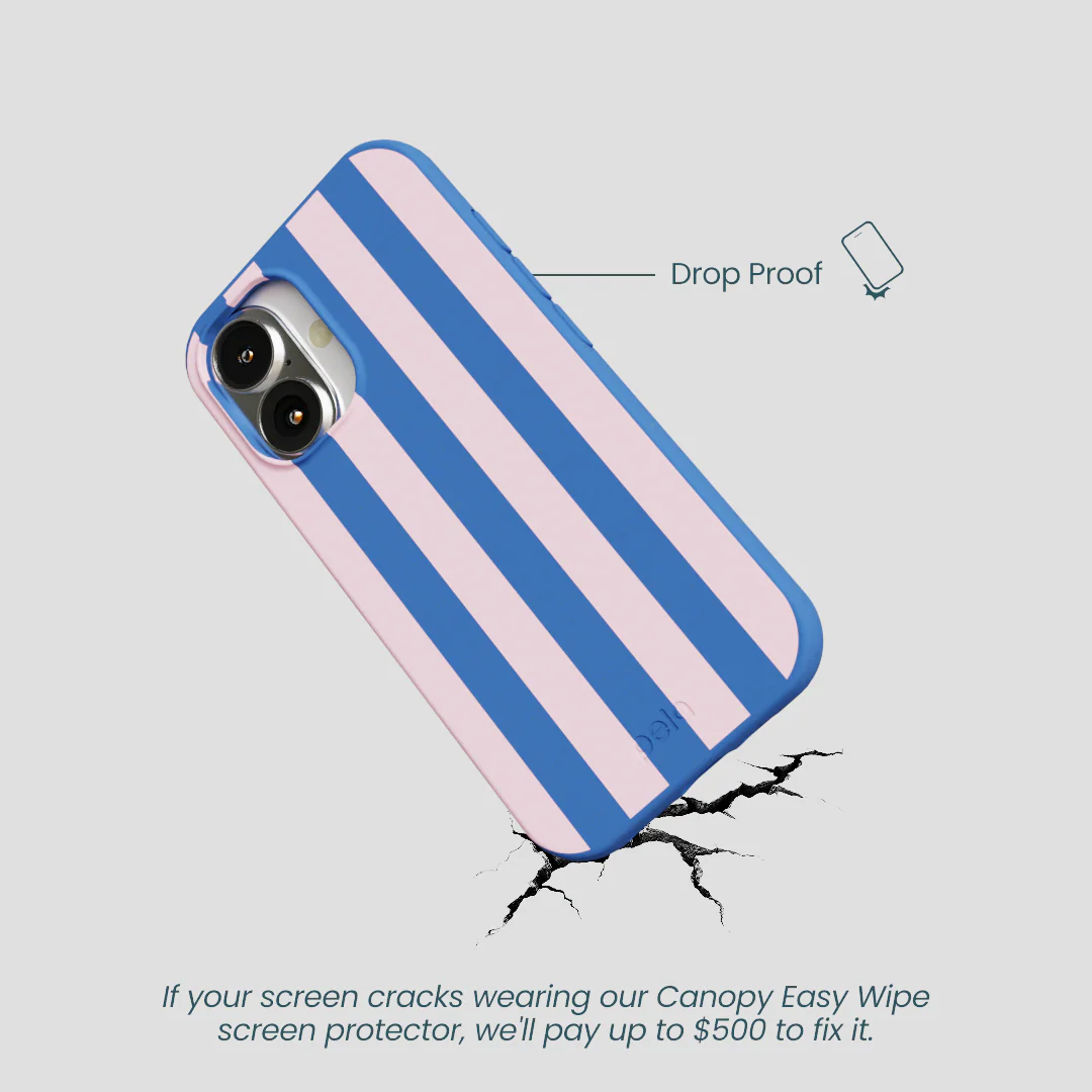 Electric Blue Big Pop Pink Stripes iPhone 16 Case - Image 5