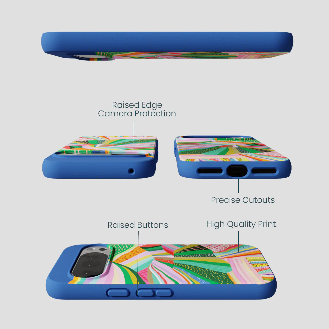 Electric Blue Bloomstatic Google Pixel 10/10 Pro Case - Image 3