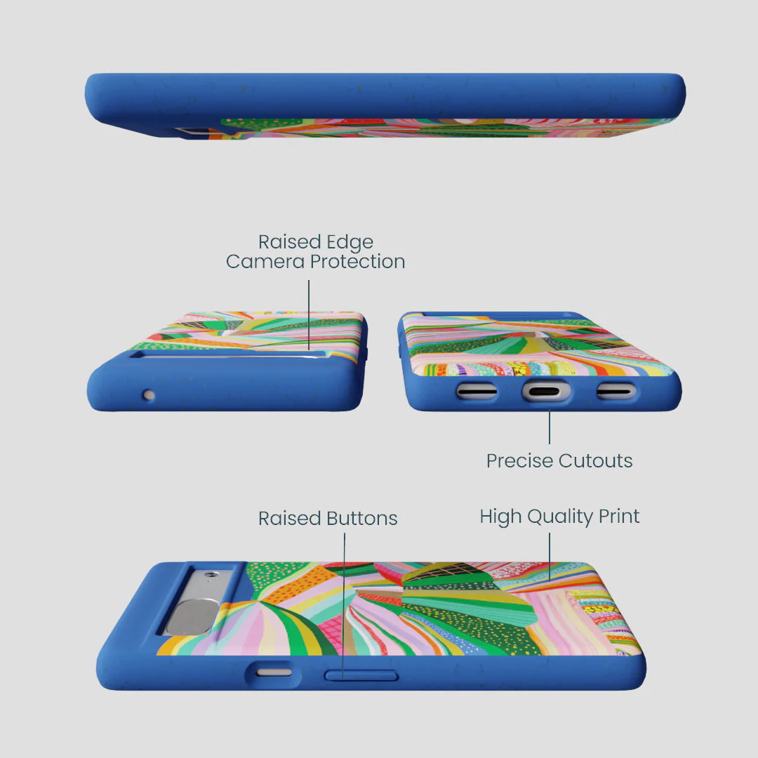 Electric Blue Bloomstatic Google Pixel 7a Case - Image 3