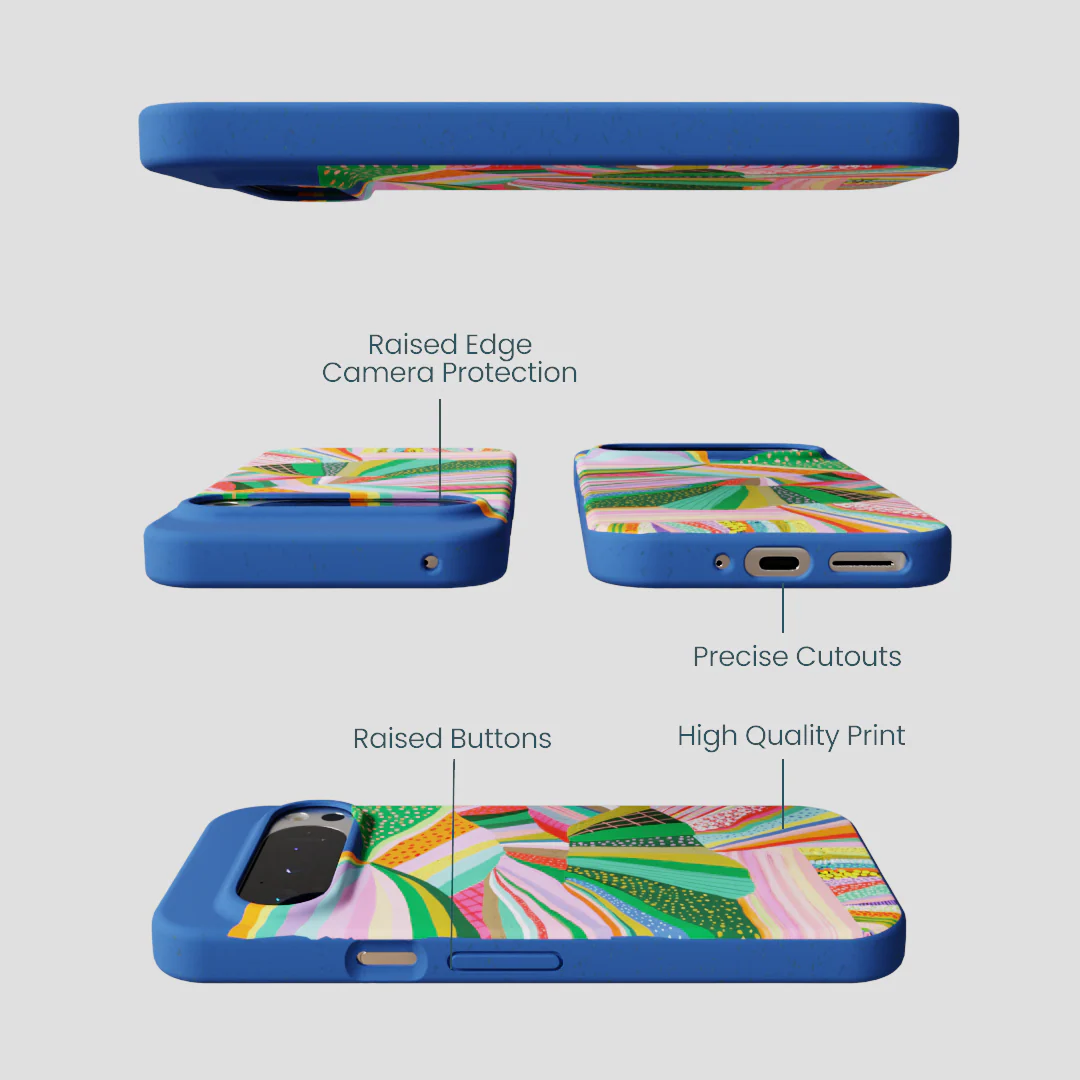Electric Blue Bloomstatic Google Pixel 9/9 Pro Case - Image 3