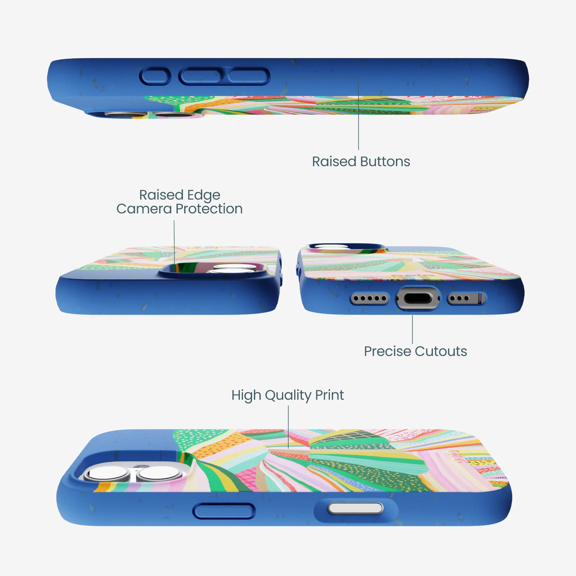 Electric Blue Bloomstatic iPhone 17 Case - Image 2
