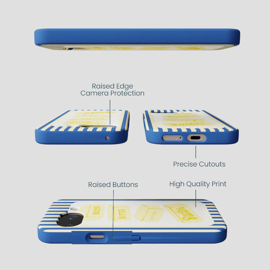 Electric Blue Butter Bars Google Pixel 9a Case - Image 3