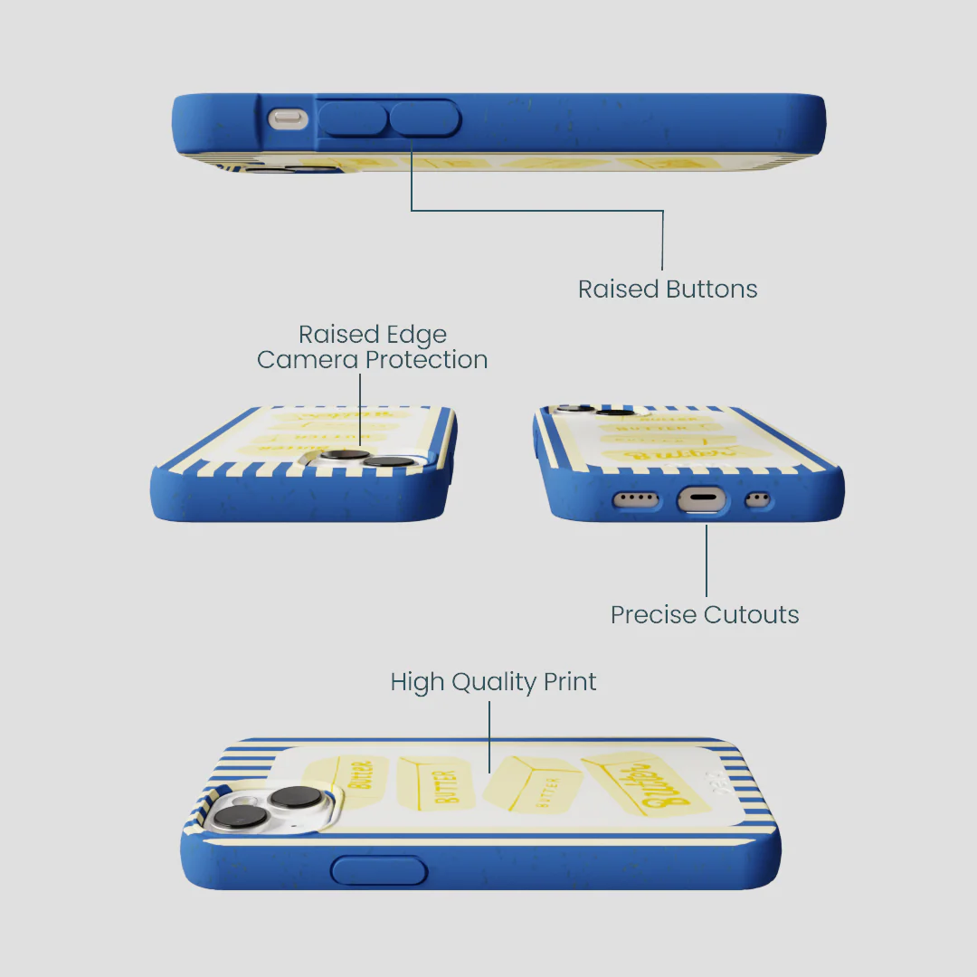 Electric Blue Butter Bars iPhone 13 Mini Case - Image 3