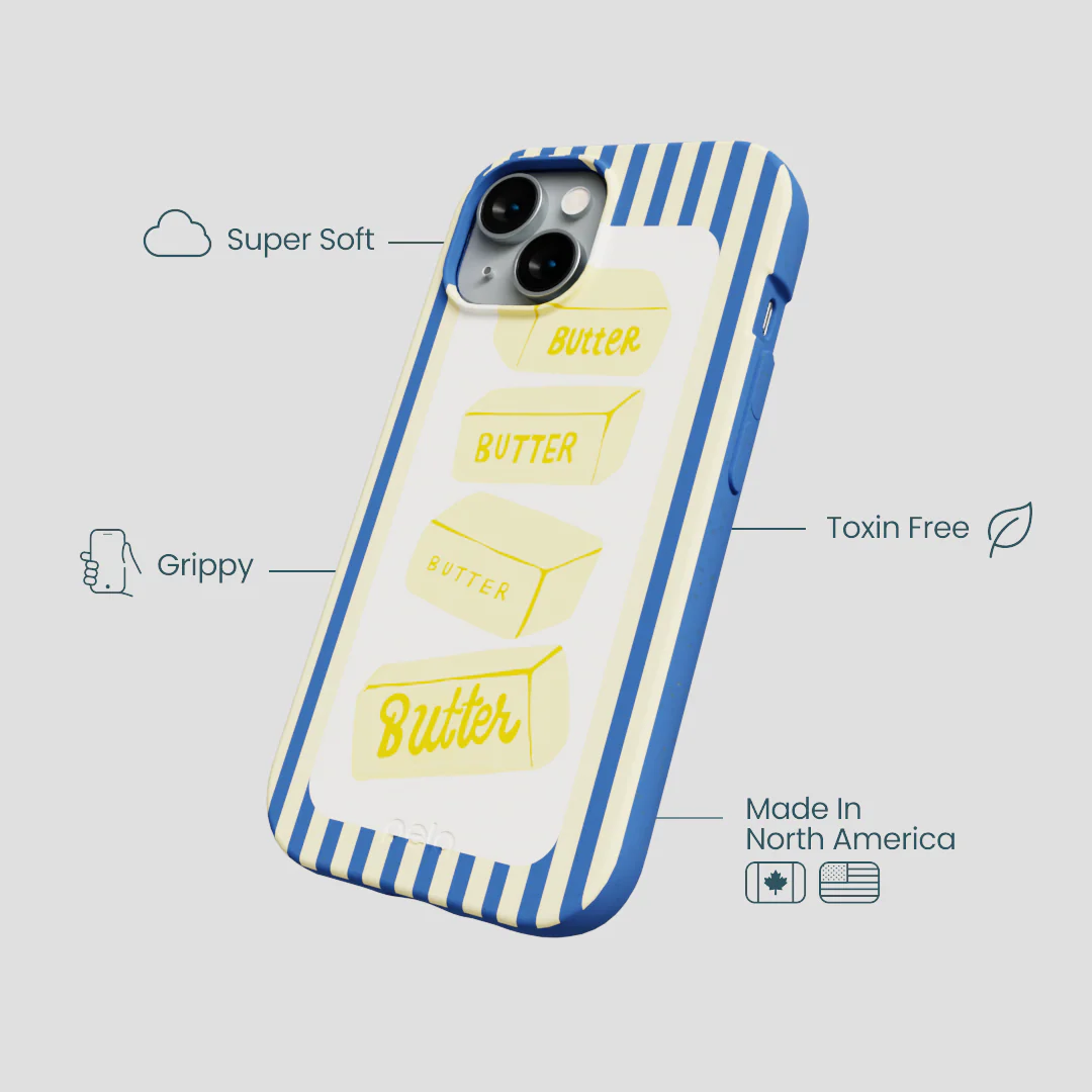 Electric Blue Butter Bars iPhone 14 Case - Image 4