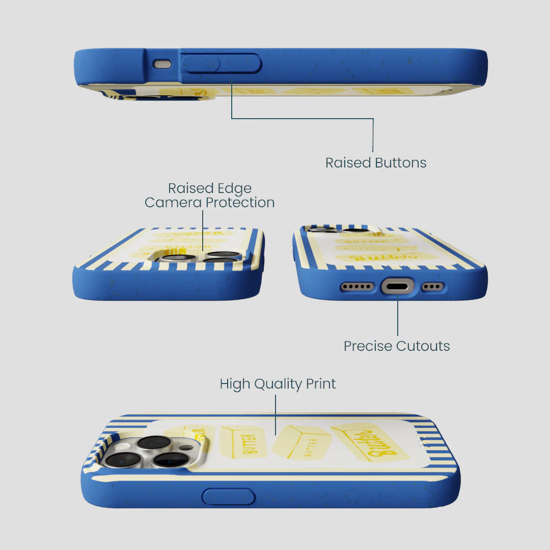 Electric Blue Butter Bars iPhone 15 Pro Case - Image 3