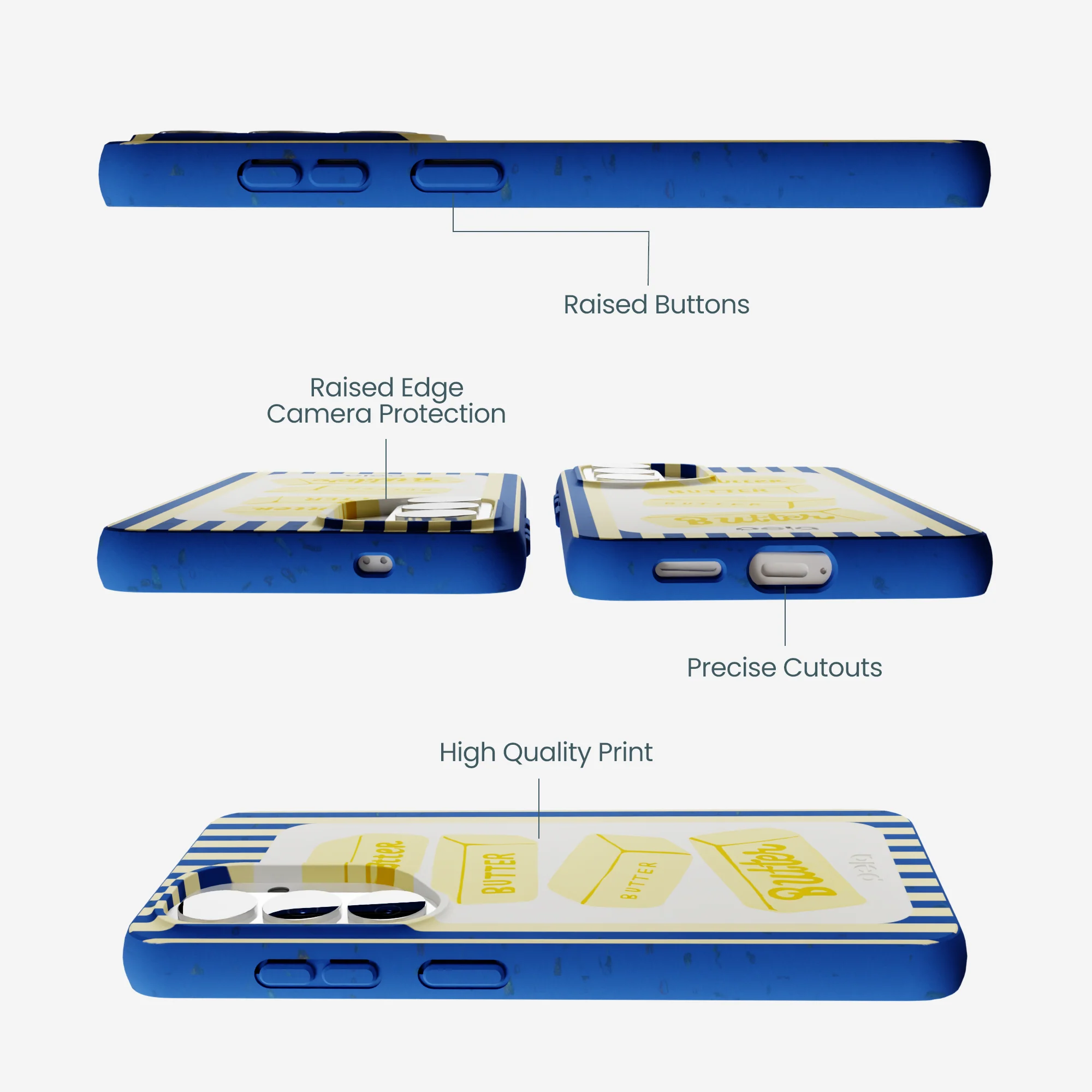 Electric Blue Butter Bars Samsung Galaxy S26 Case - Image 3