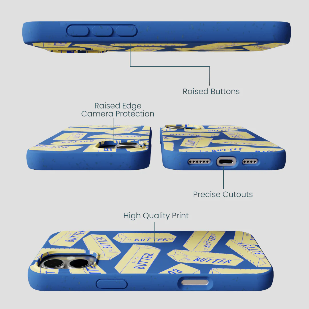 Electric Blue Butter Love iPhone 16 Plus Case - Image 3