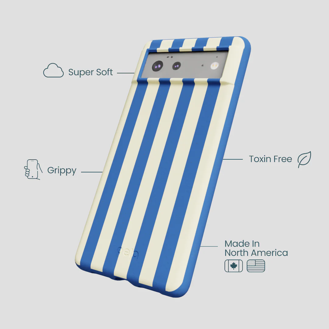 Electric Blue Butter Stripes Google Pixel 6a Case - Image 4