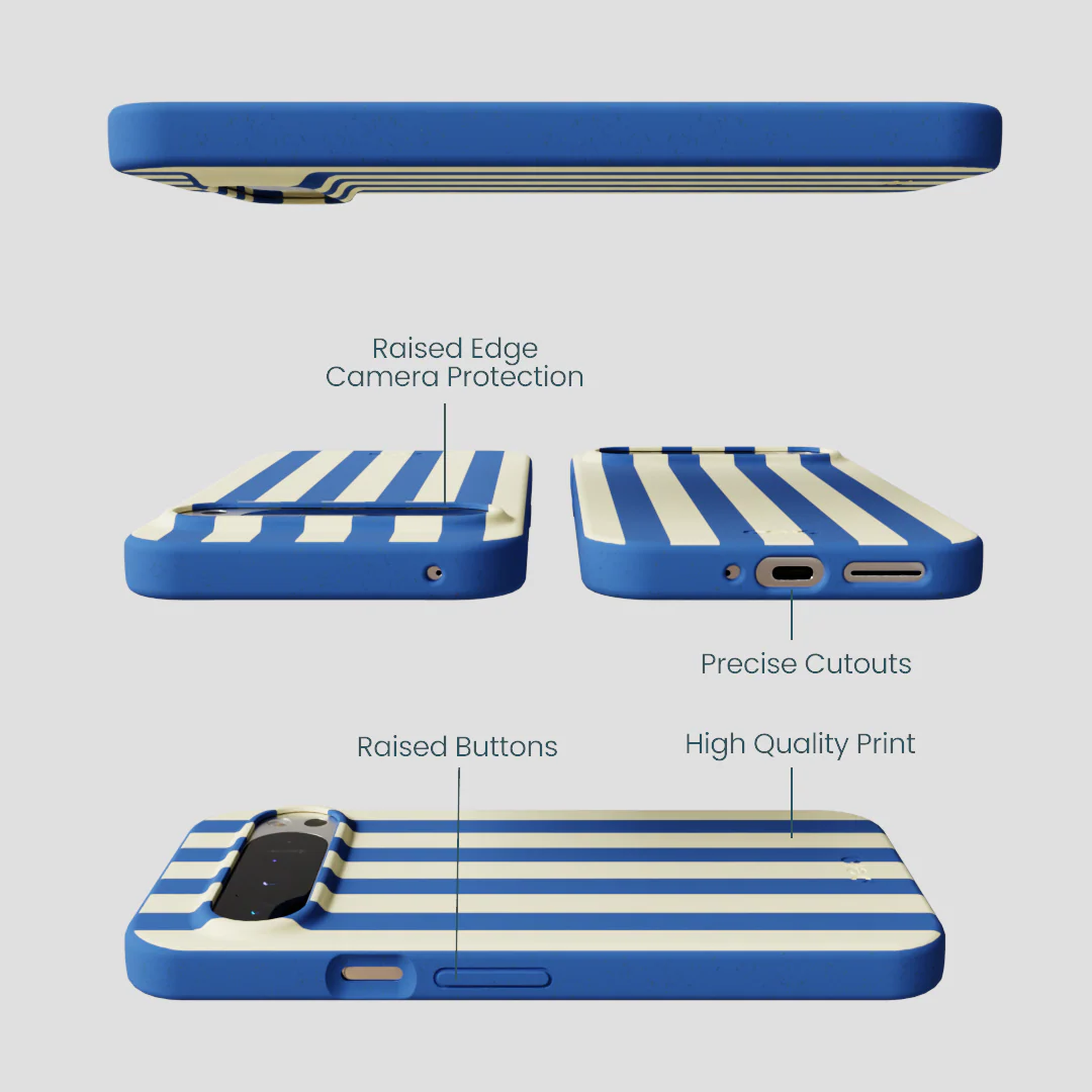 Electric Blue Butter Stripes Google Pixel 9 Pro XL Case - Image 3