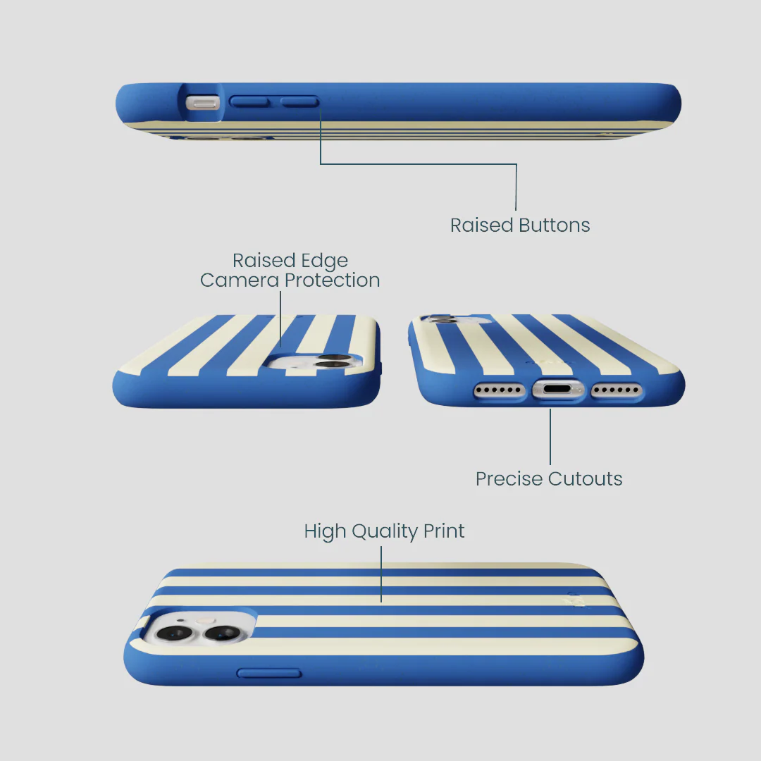 Electric Blue Butter Stripes iPhone 11 Case - Image 3