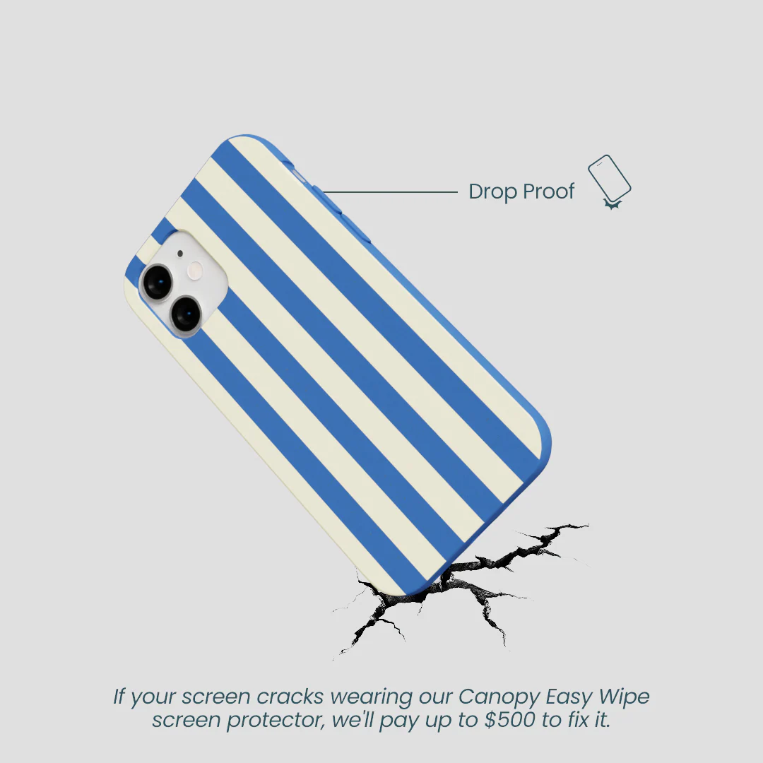 Electric Blue Butter Stripes iPhone 12 Mini Case - Image 5