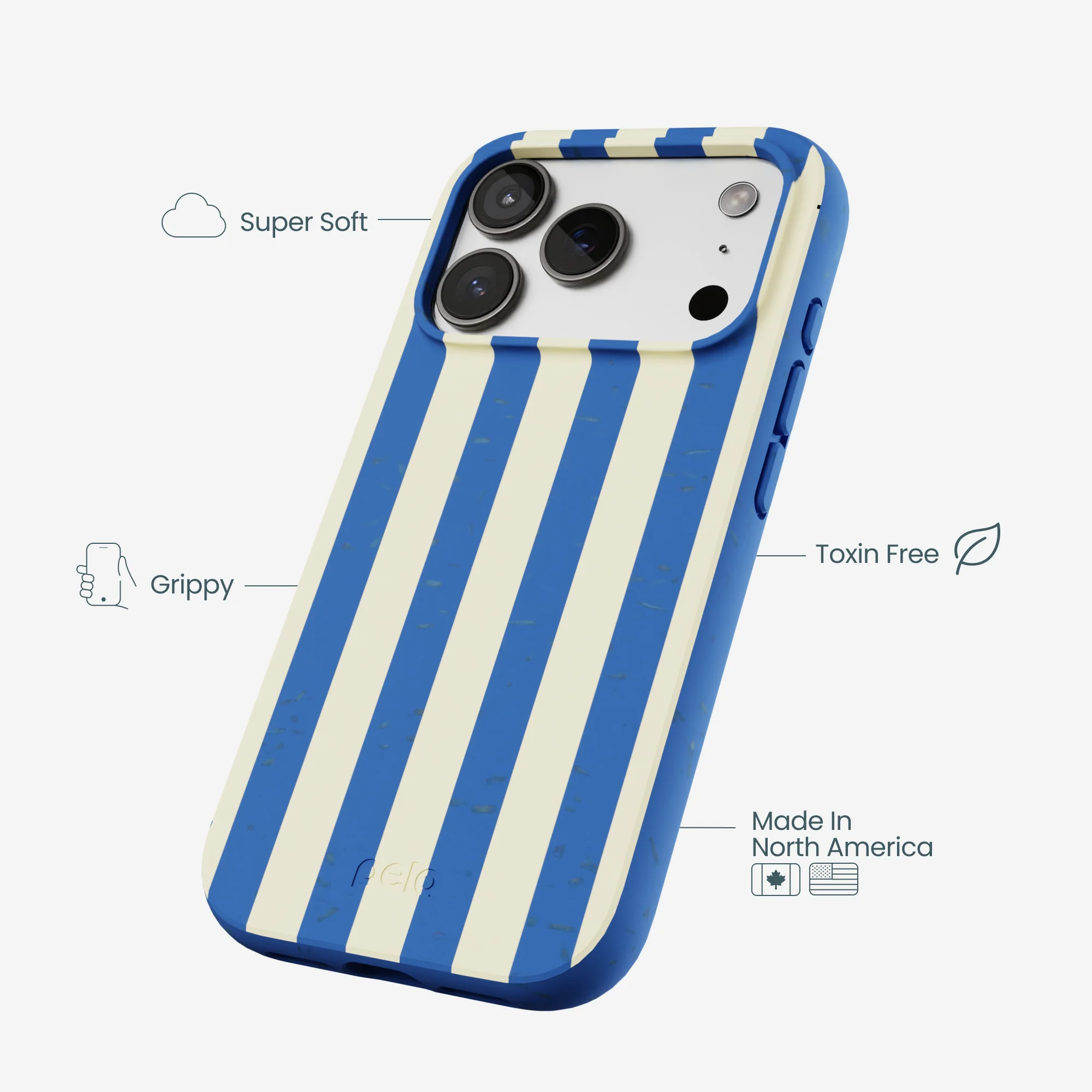 Electric Blue Butter Stripes iPhone 17 Pro Case - Image 4