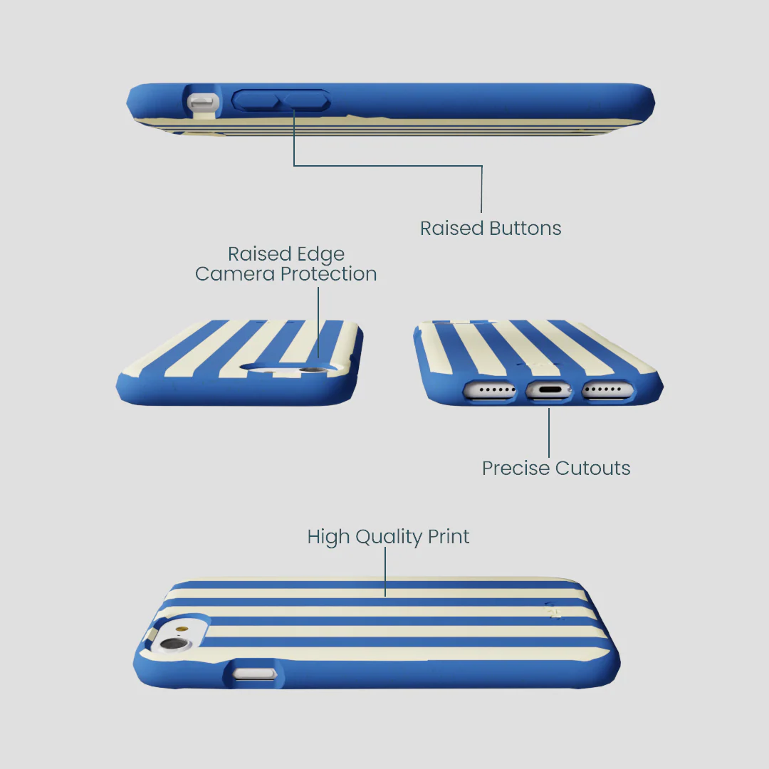 Electric Blue Butter Stripes iPhone 6/6s/7/8/SE Case - Image 3
