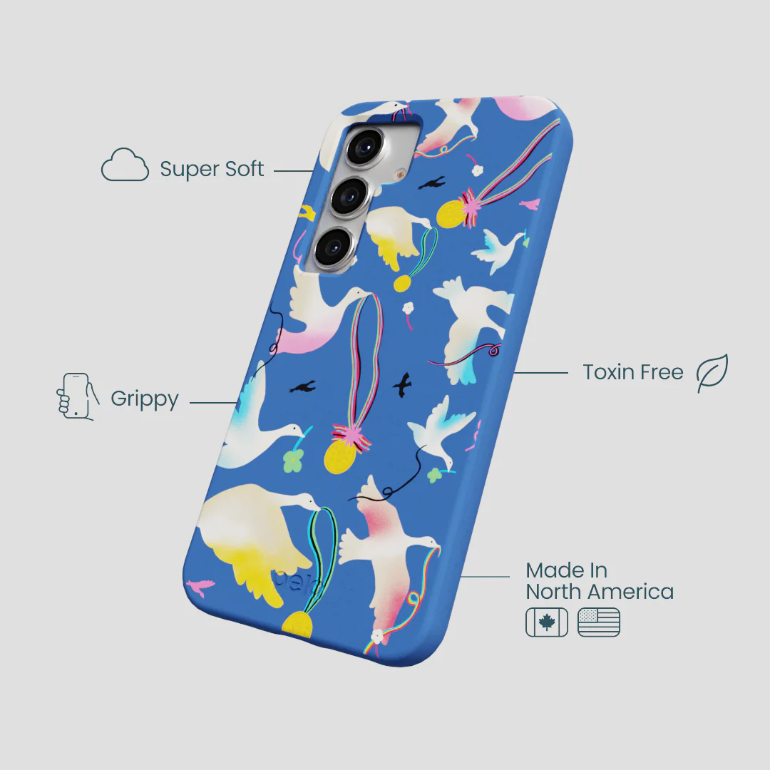 Electric Blue Calm Ascent Samsung Galaxy S25 Case - Image 4