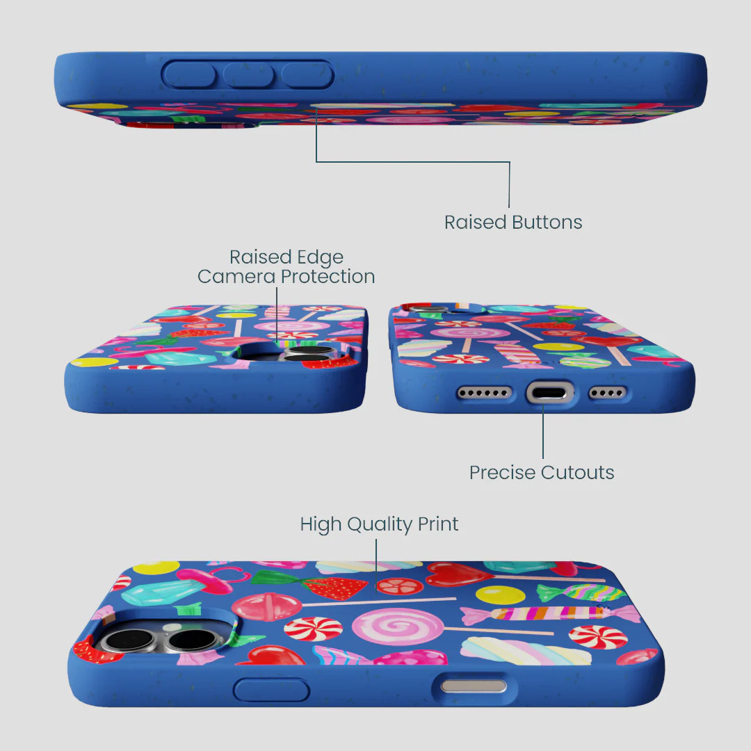 Electric Blue Candy Shop iPhone 16 Plus Case - Image 3