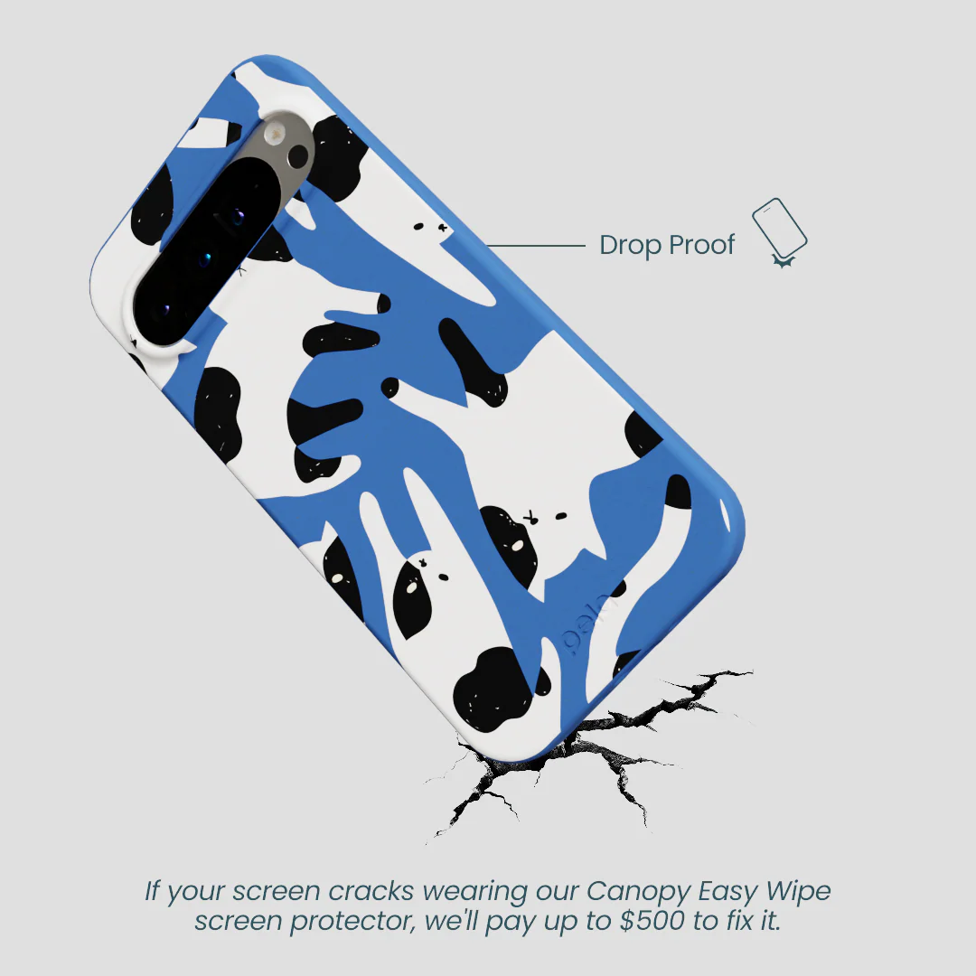 Electric Blue Cat Cow Google Pixel 9 Pro XL Case - Image 4