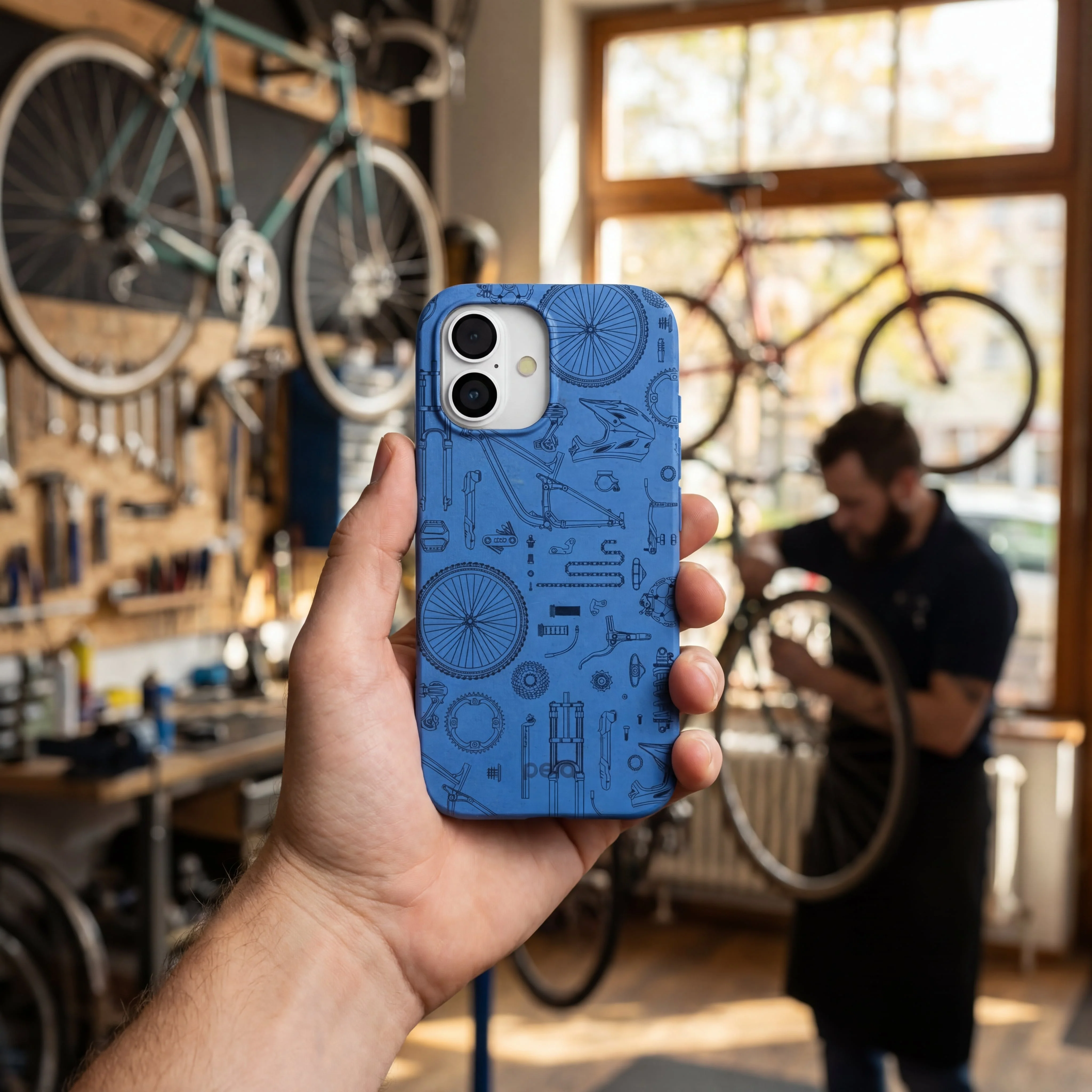 Electric Blue Changing Gears iPhone 17 Pro Max Case - Image 2