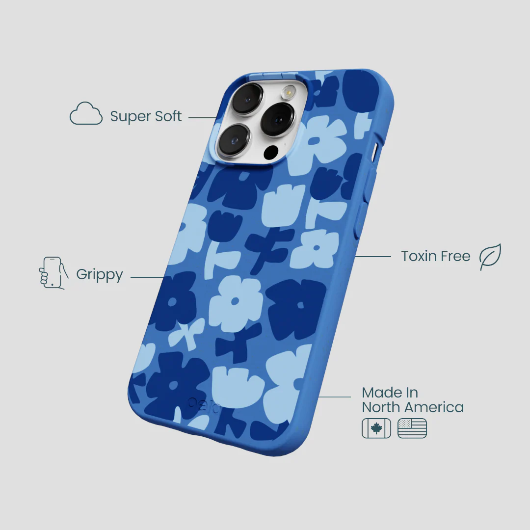 Electric Blue Daydream Blooms iPhone 13 Pro Case - Image 4