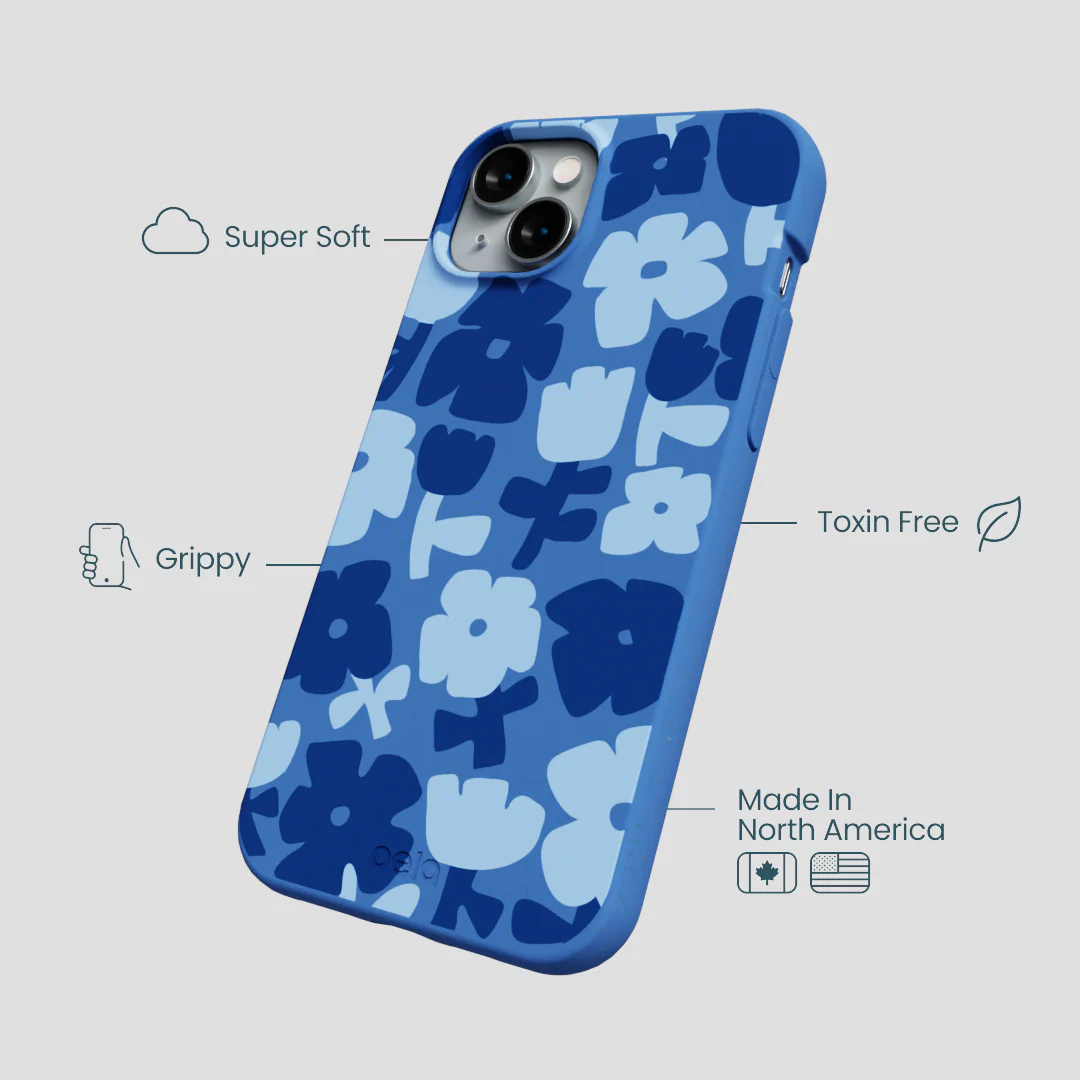 Electric Blue Daydream Blooms iPhone 14 Plus Case - Image 4