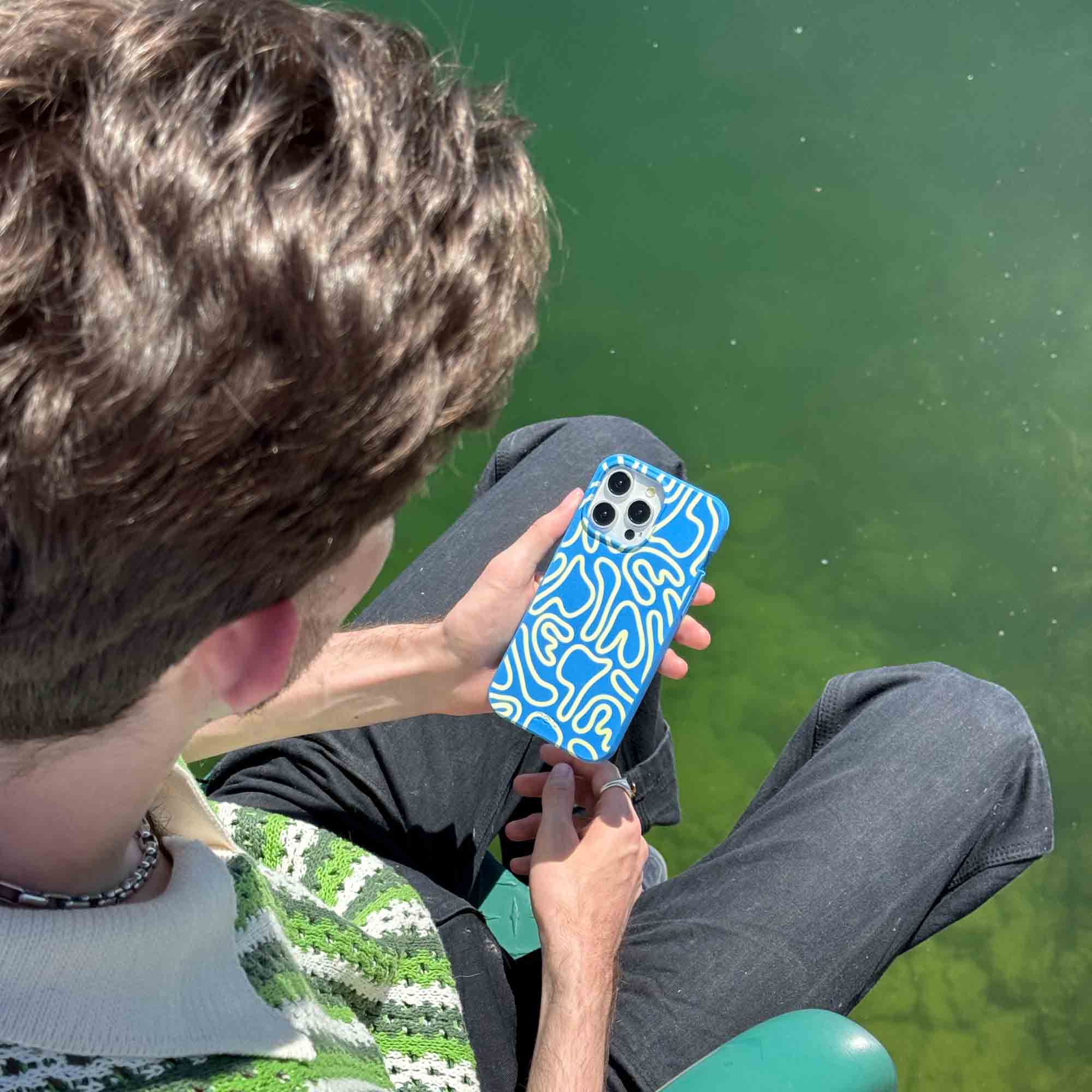 Electric Blue Dizzy Dreams Google Pixel 9a Case - Image 2