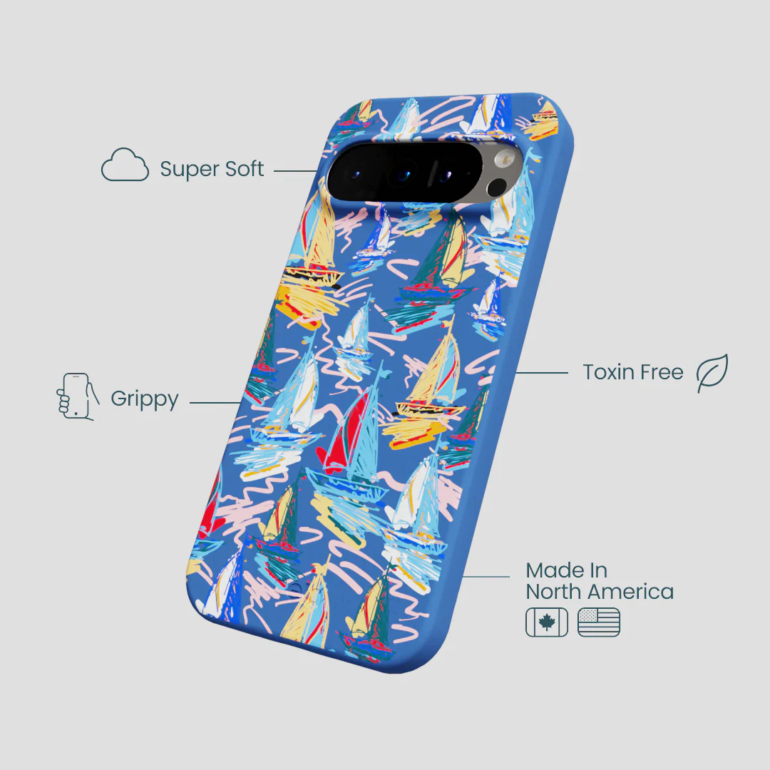 Electric Blue Dockside Dreams Google Pixel 9/9 Pro Case - Image 3