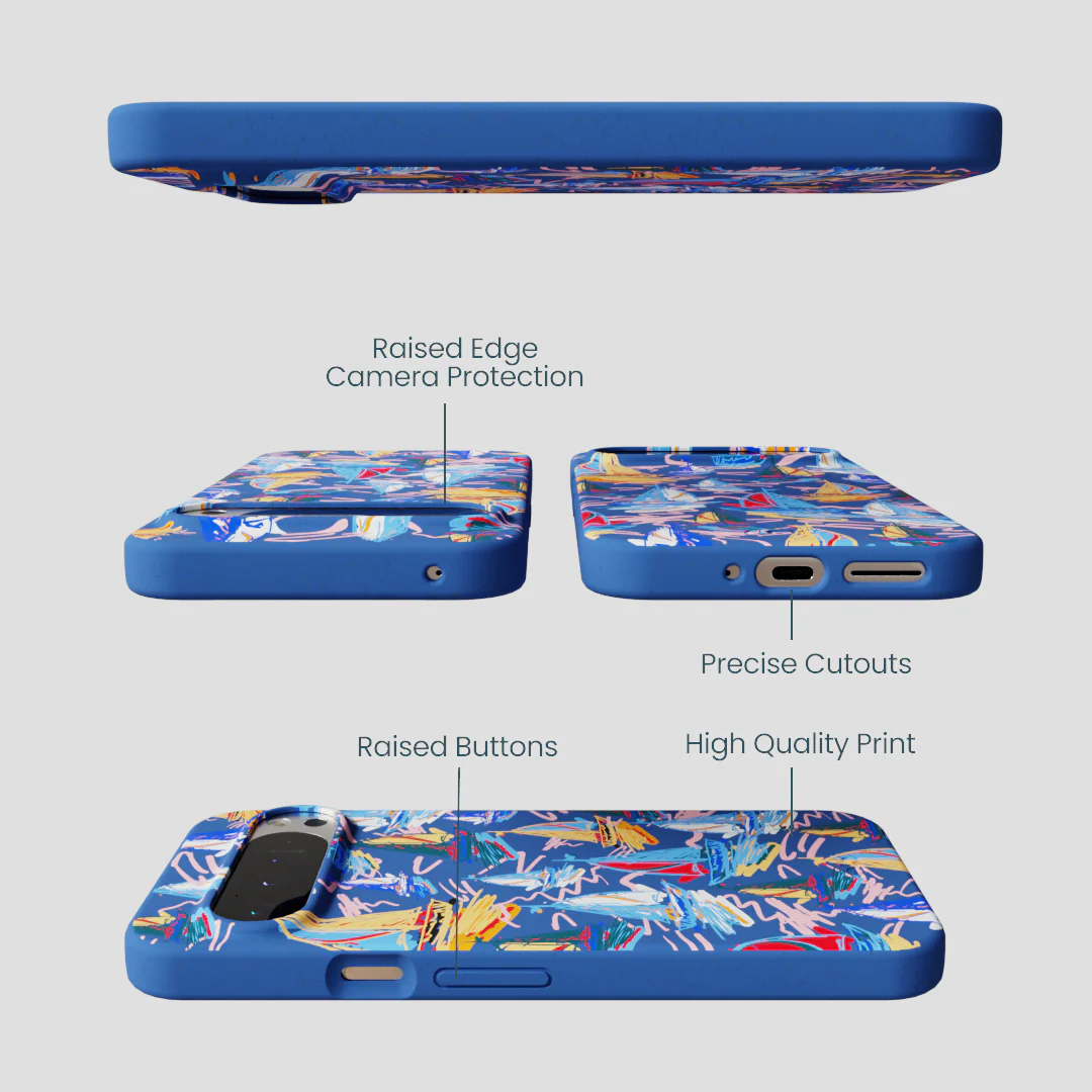 Electric Blue Dockside Dreams Google Pixel 9 Pro XL Case - Image 2