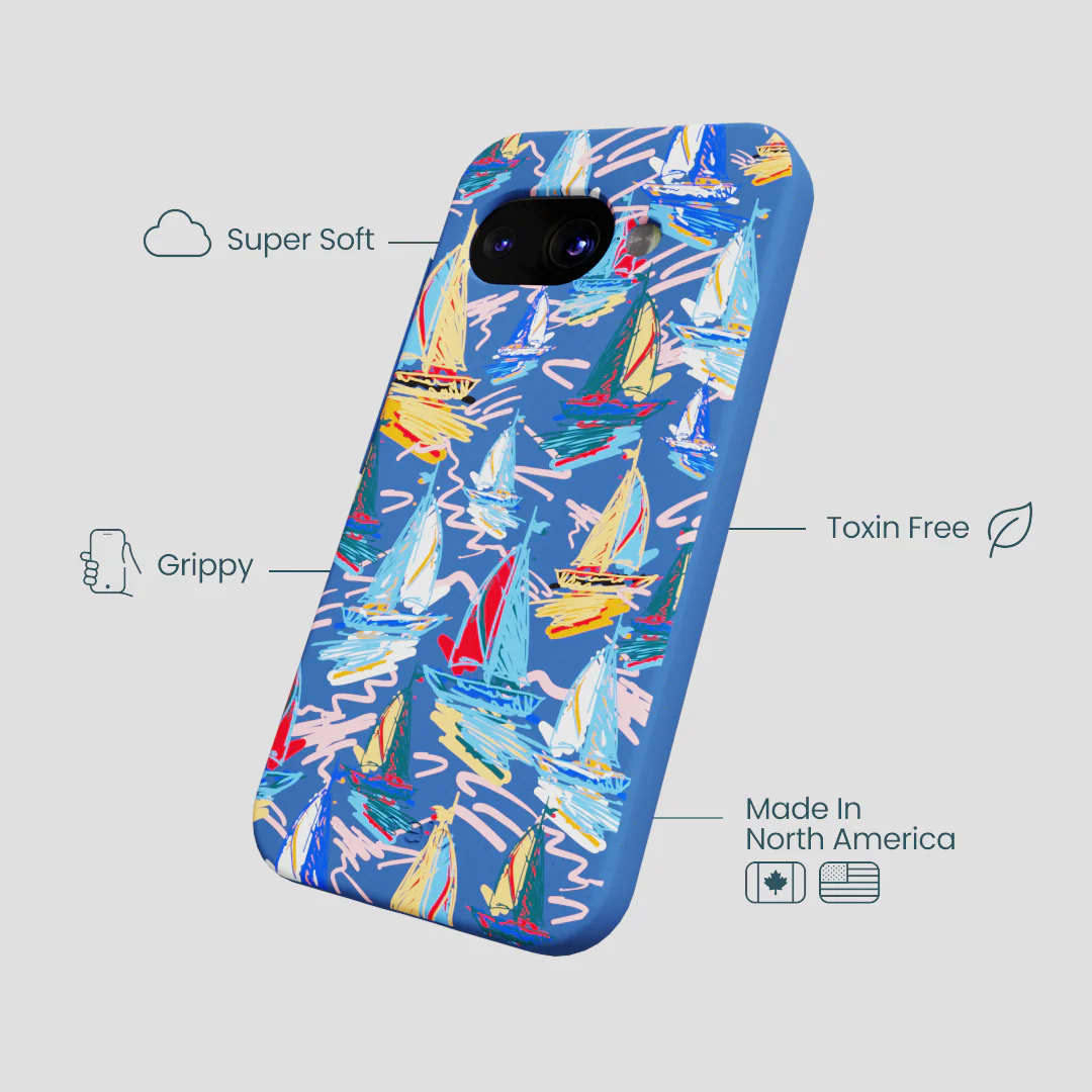 Electric Blue Dockside Dreams Google Pixel 9a Case - Image 3