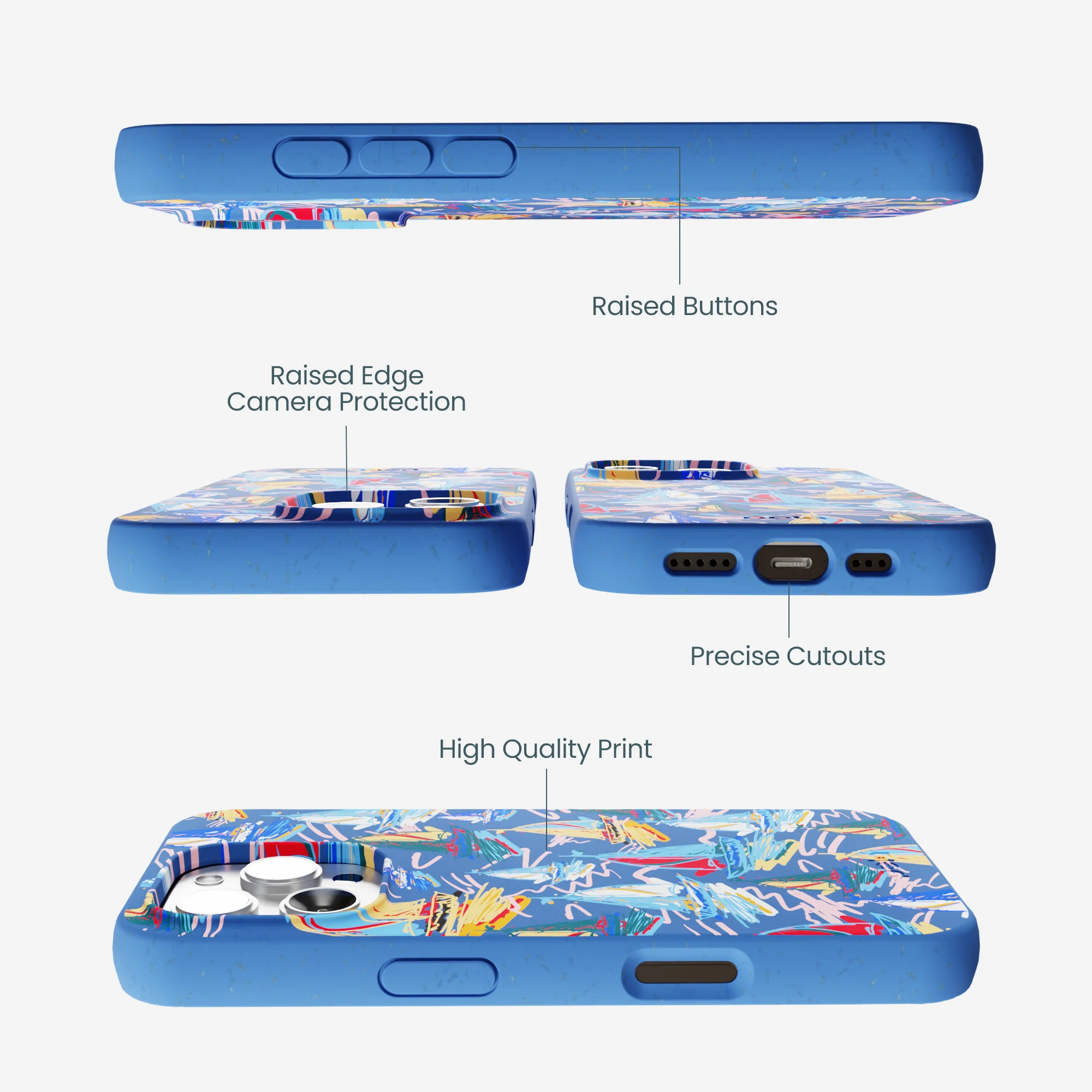 Electric Blue Dockside Dreams iPhone 16 Pro Max Case - Image 3