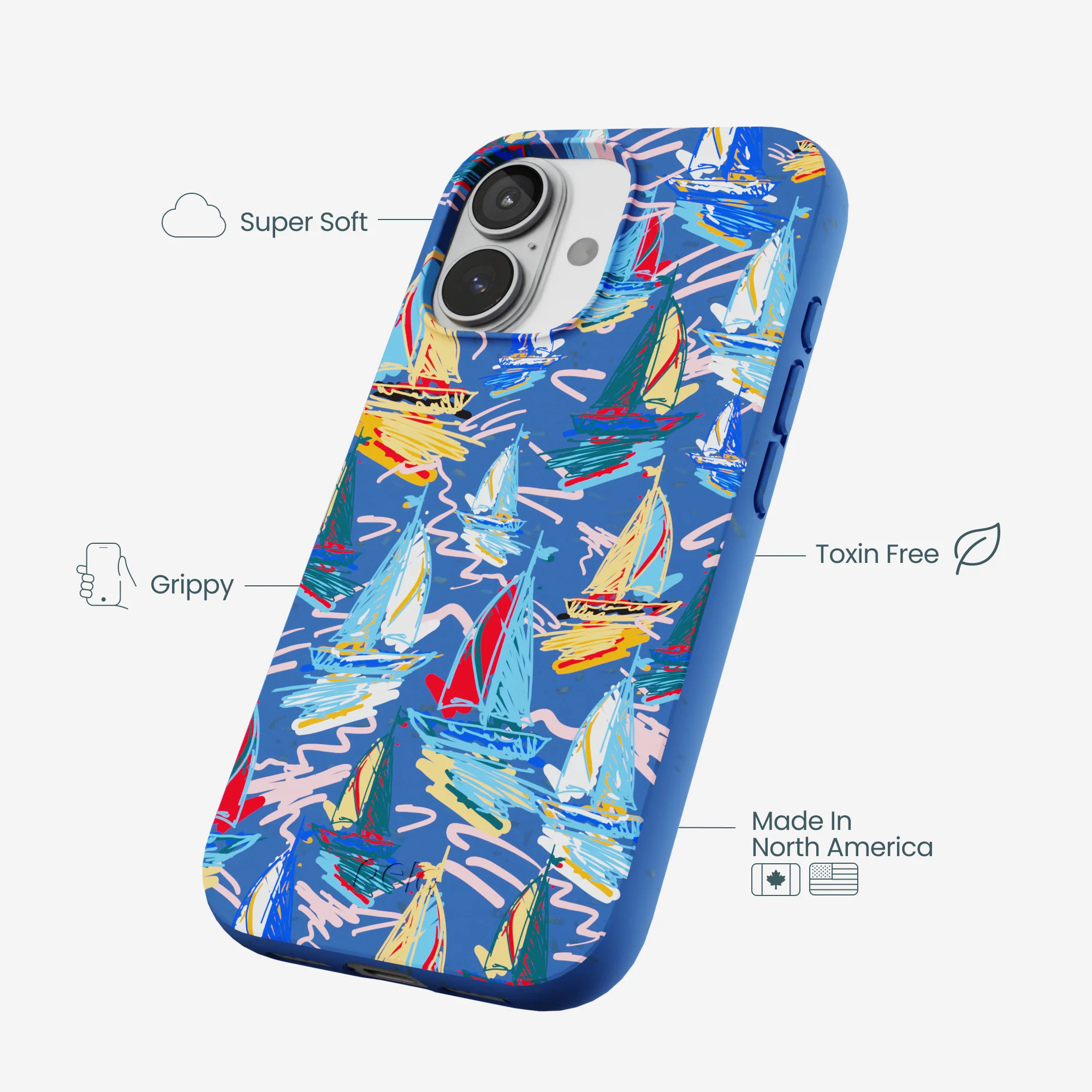 Electric Blue Dockside Dreams iPhone 17 Case - Image 4