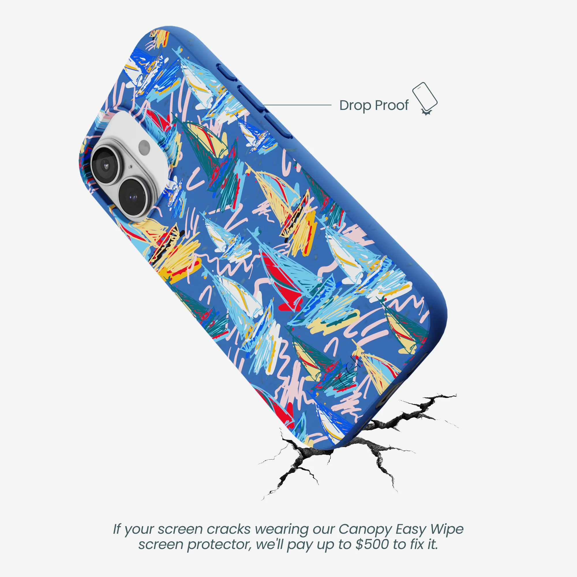 Electric Blue Dockside Dreams iPhone 17 Case - Image 5